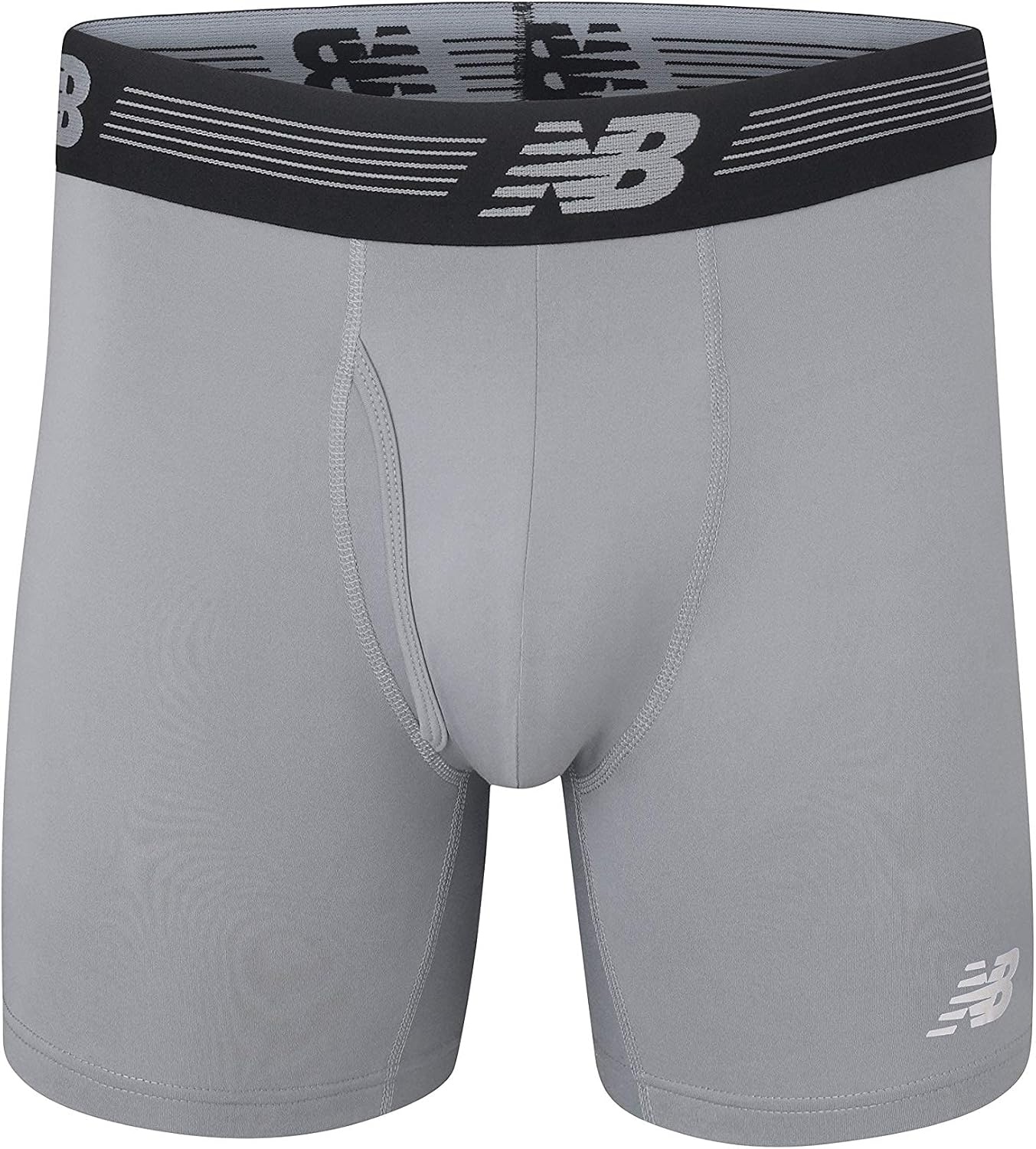 image:imageNew Balance Mens Performance Boxer Briefs with Fly Breathable Stretch Underwear Moisture Wicking Soft Waistband 3 PackBlackSteelPigment