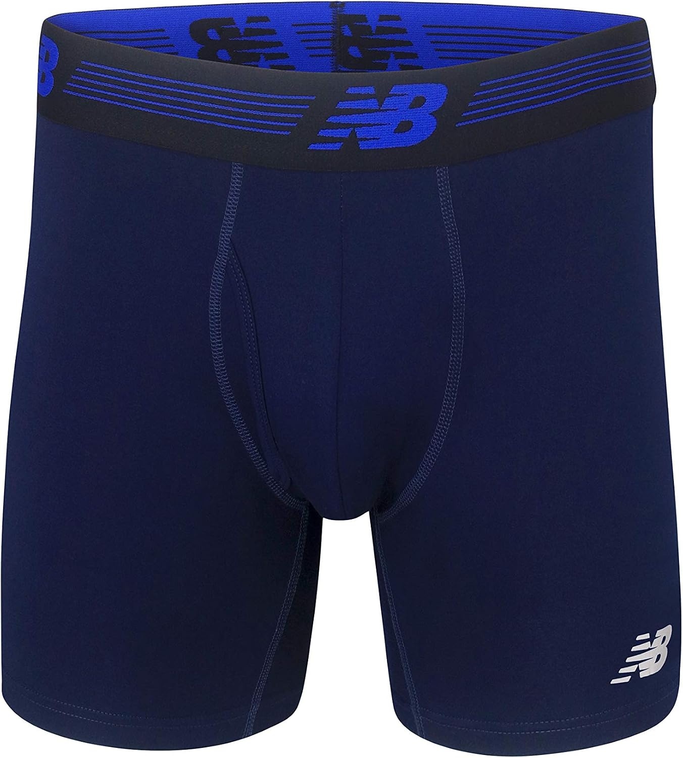 image:imageNew Balance Mens Performance Boxer Briefs with Fly Breathable Stretch Underwear Moisture Wicking Soft Waistband 3 PackBlackSteelPigment