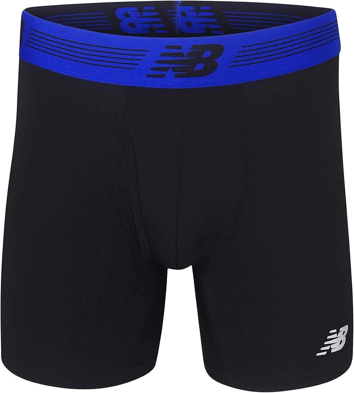 image:imageNew Balance Mens Performance Boxer Briefs with Fly Breathable Stretch Underwear Moisture Wicking Soft Waistband 3 PackBlackSteelPigment