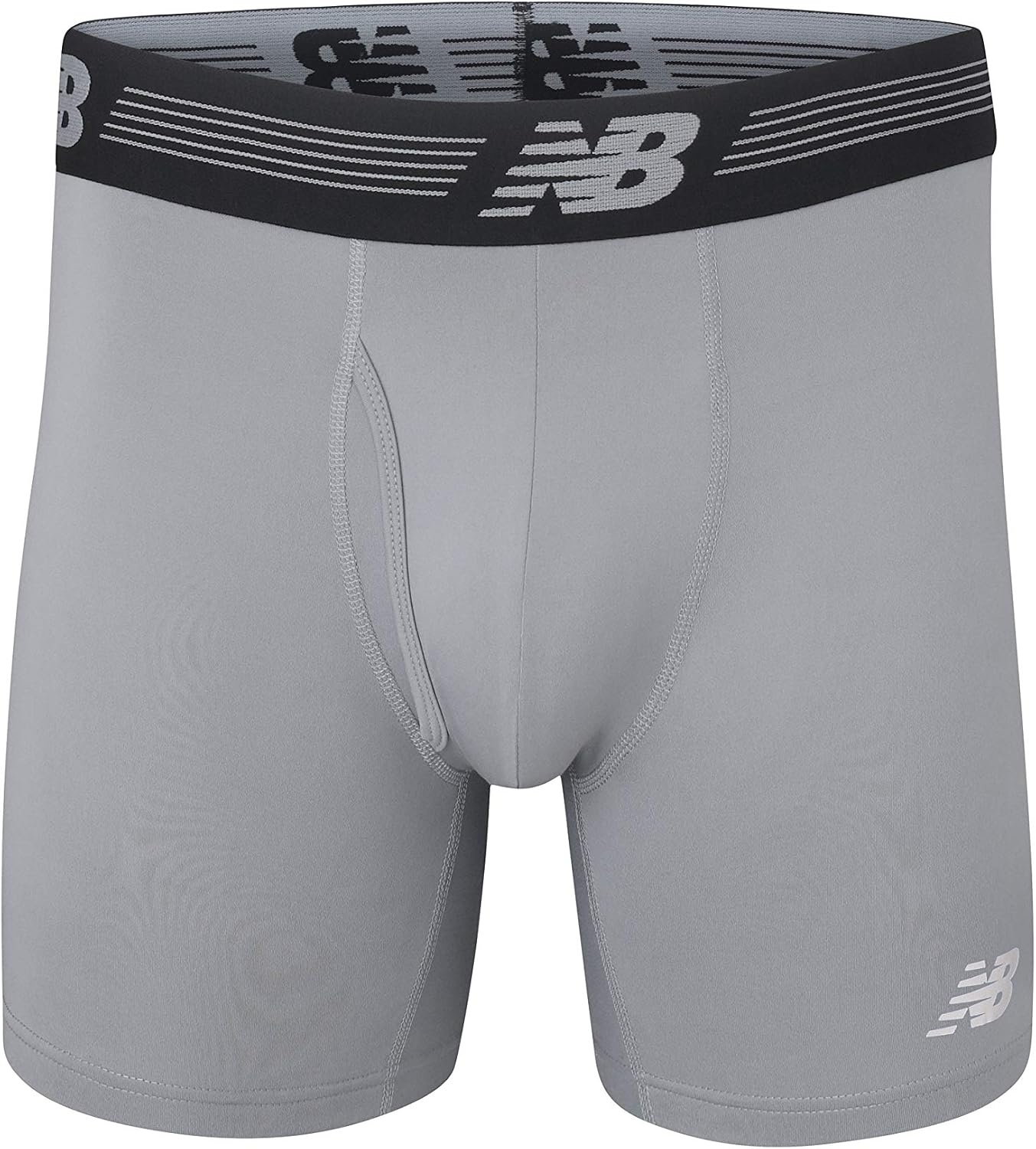 image:imageNew Balance Mens Performance Boxer Briefs with Fly Breathable Stretch Underwear Moisture Wicking Soft Waistband 3 PackBlackSteelPigment