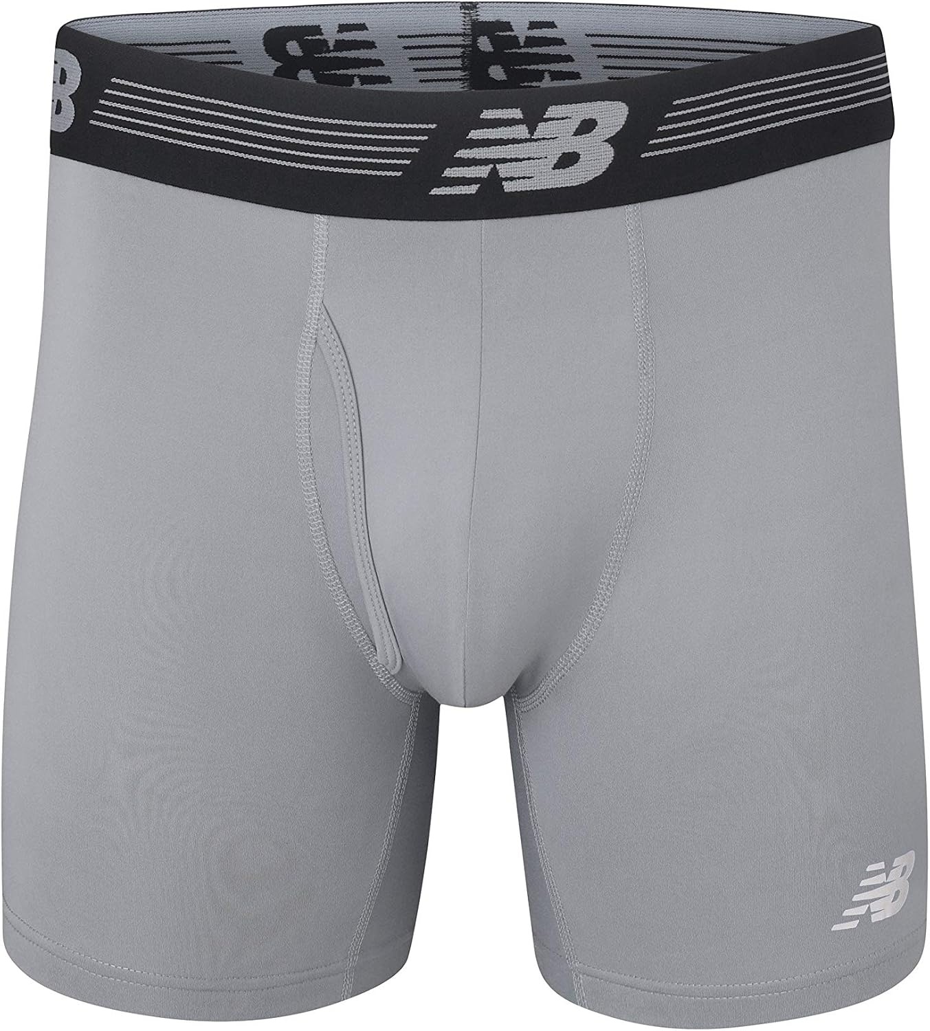 image:imageNew Balance Mens Performance Boxer Briefs with Fly Breathable Stretch Underwear Moisture Wicking Soft Waistband 3 PackBlackSteelPigment