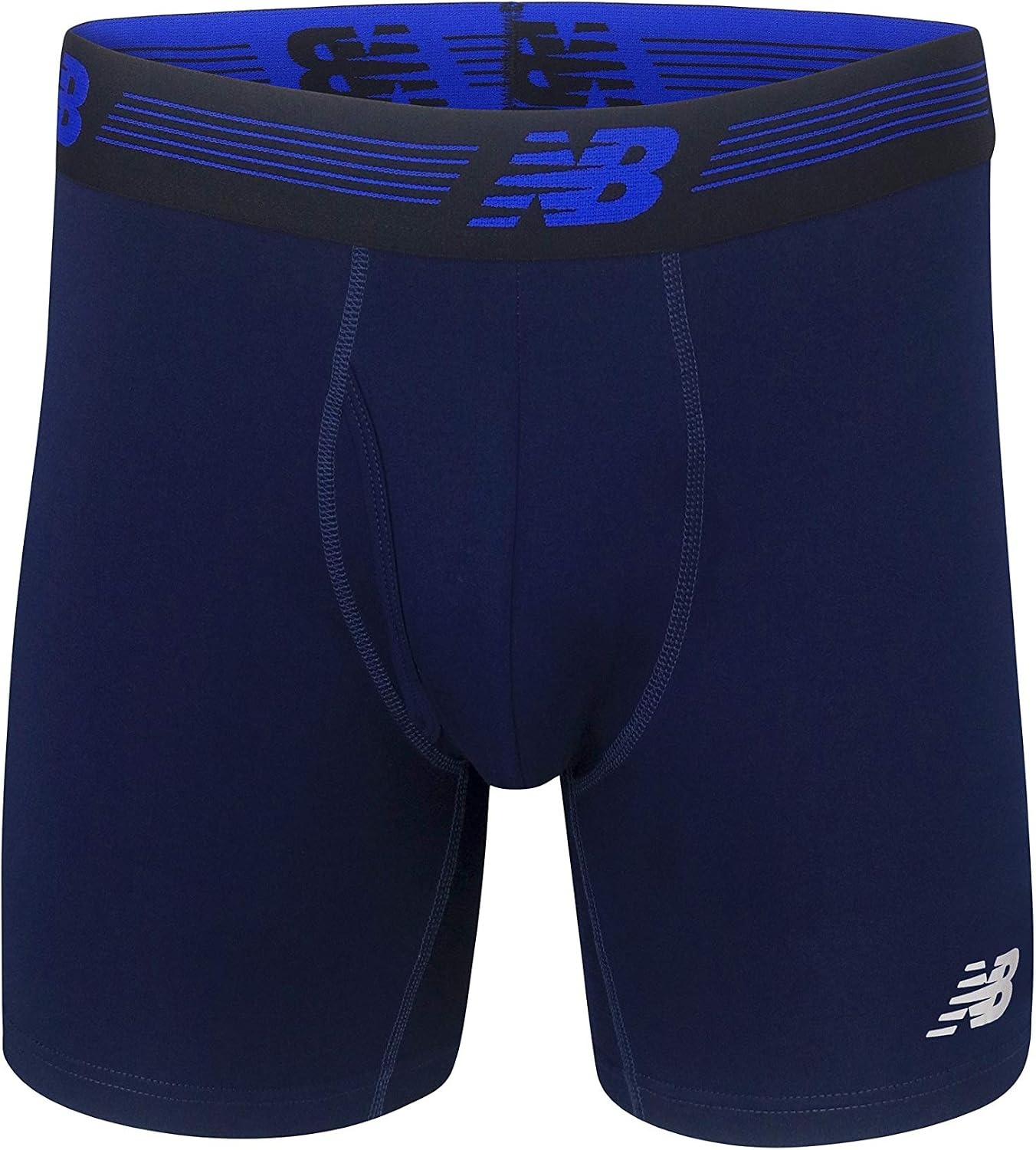 image:imageNew Balance Mens Performance Boxer Briefs with Fly Breathable Stretch Underwear Moisture Wicking Soft Waistband 3 PackBlackSteelPigment