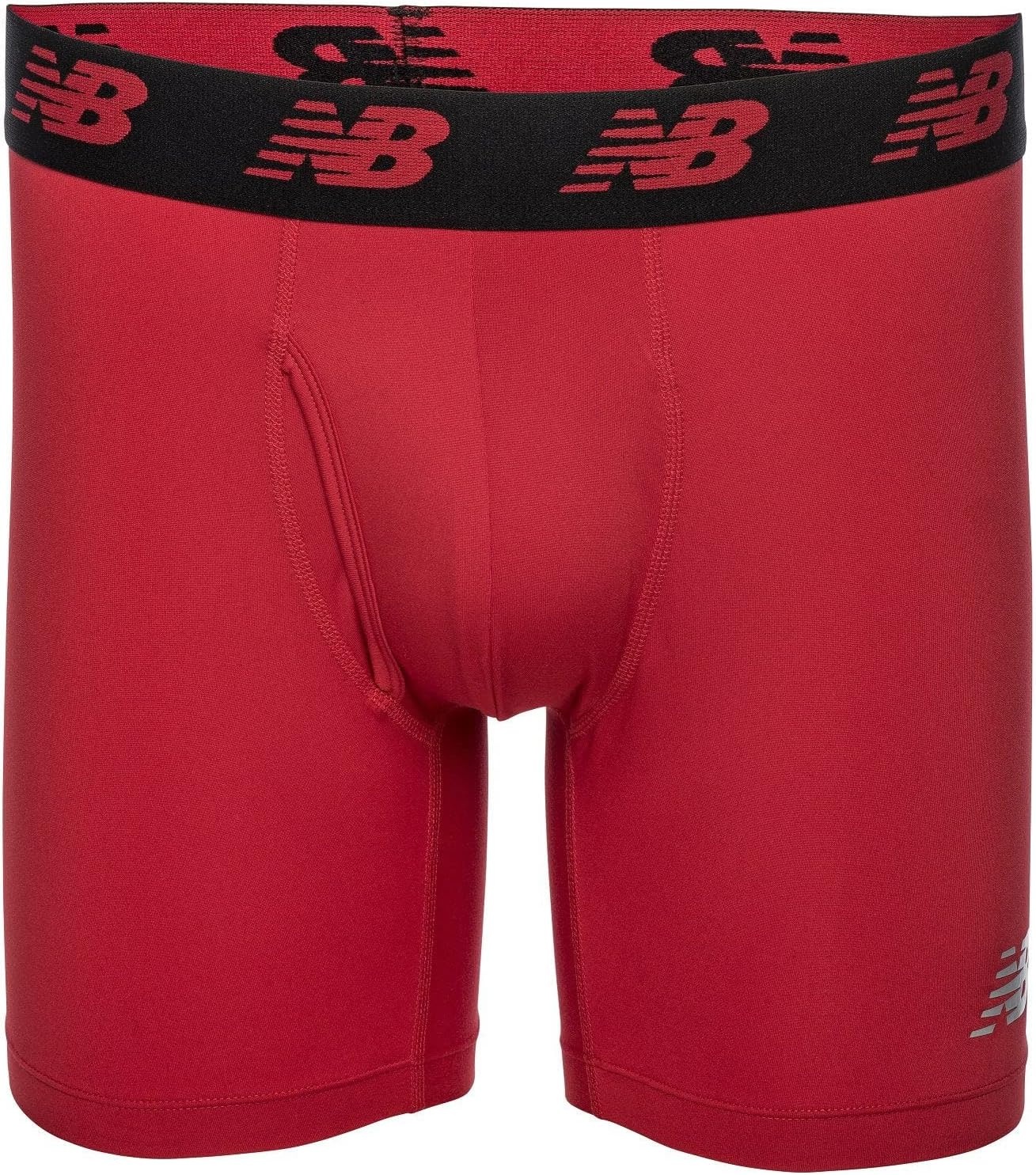 image:imageNew Balance Mens Performance Boxer Briefs with Fly Breathable Stretch Underwear Moisture Wicking Soft Waistband 3 PackBlackTeam RedThunder
