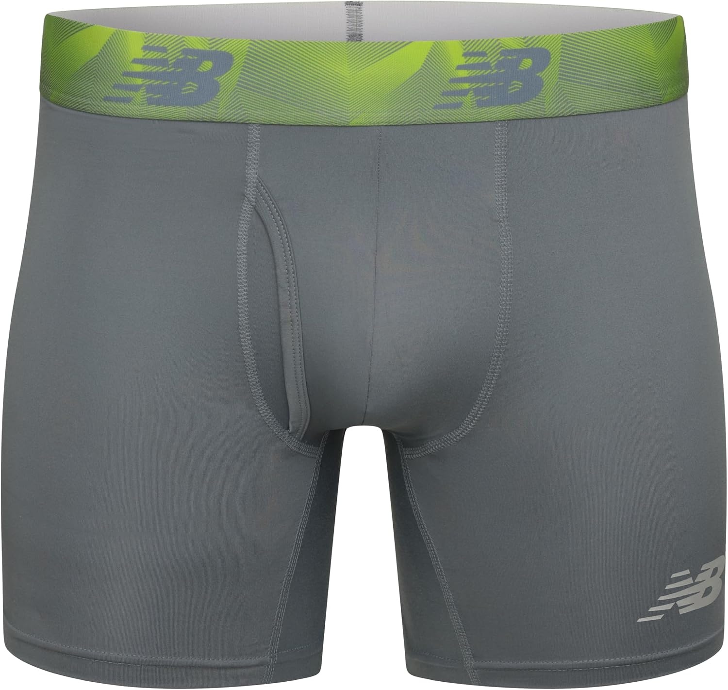 image:imageNew Balance Mens Performance Boxer Briefs with Fly Breathable Stretch Underwear Moisture Wicking Soft Waistband 3 PackBlue grey and Yellow