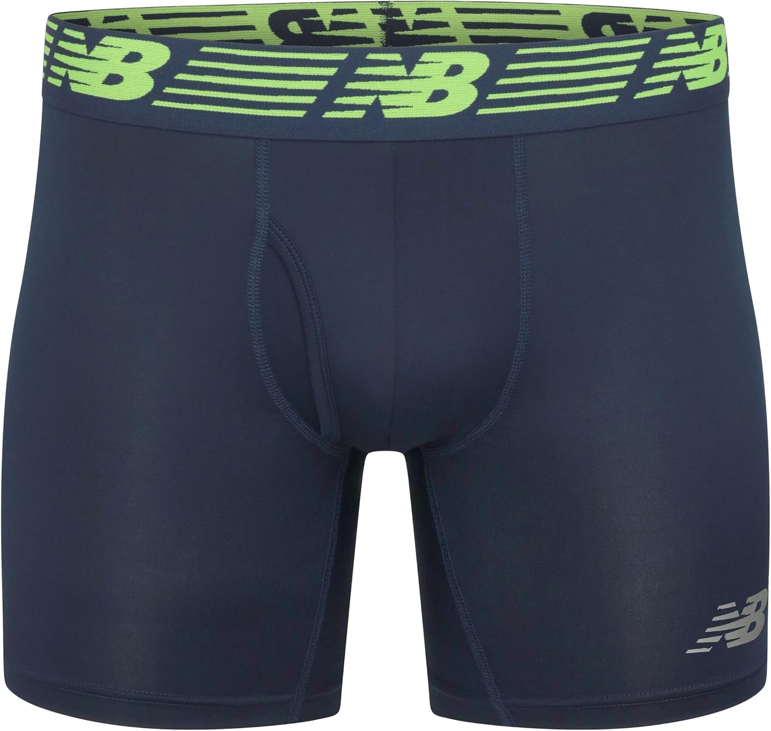 image:imageNew Balance Mens Performance Boxer Briefs with Fly Breathable Stretch Underwear Moisture Wicking Soft Waistband 3 PackBlue grey and Yellow