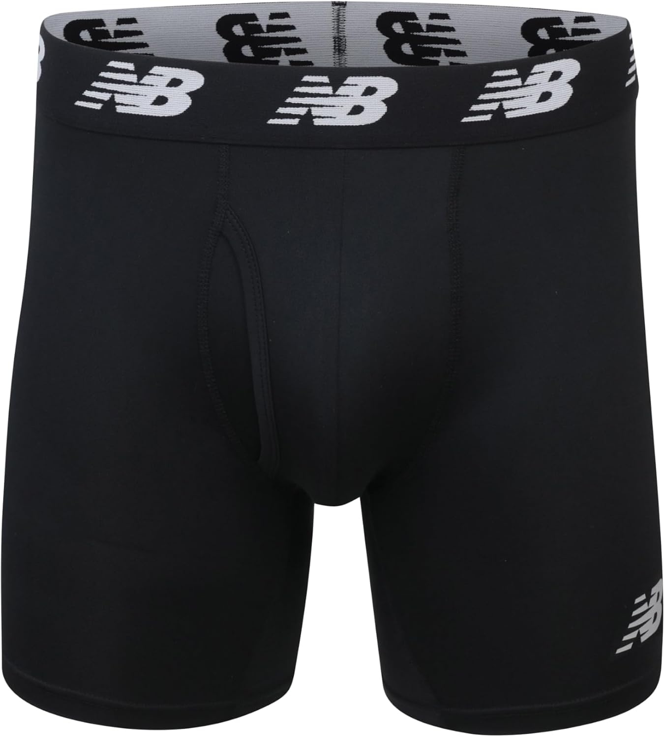 image:imageNew Balance Mens Performance Boxer Briefs with Fly Breathable Stretch Underwear Moisture Wicking Soft Waistband 3 PackPigmentPigment WoodgrainBlack