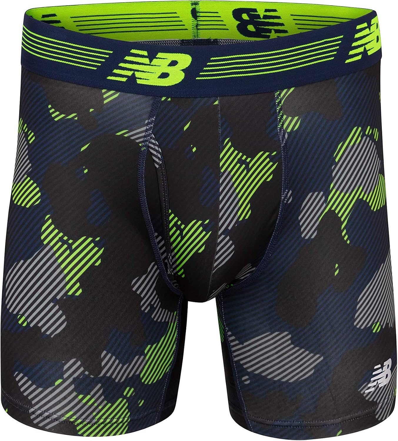 image:imageNew Balance Mens Performance Boxer Briefs with Fly Breathable Stretch Underwear Moisture Wicking Soft Waistband 3 PackPigmentSteelCamo