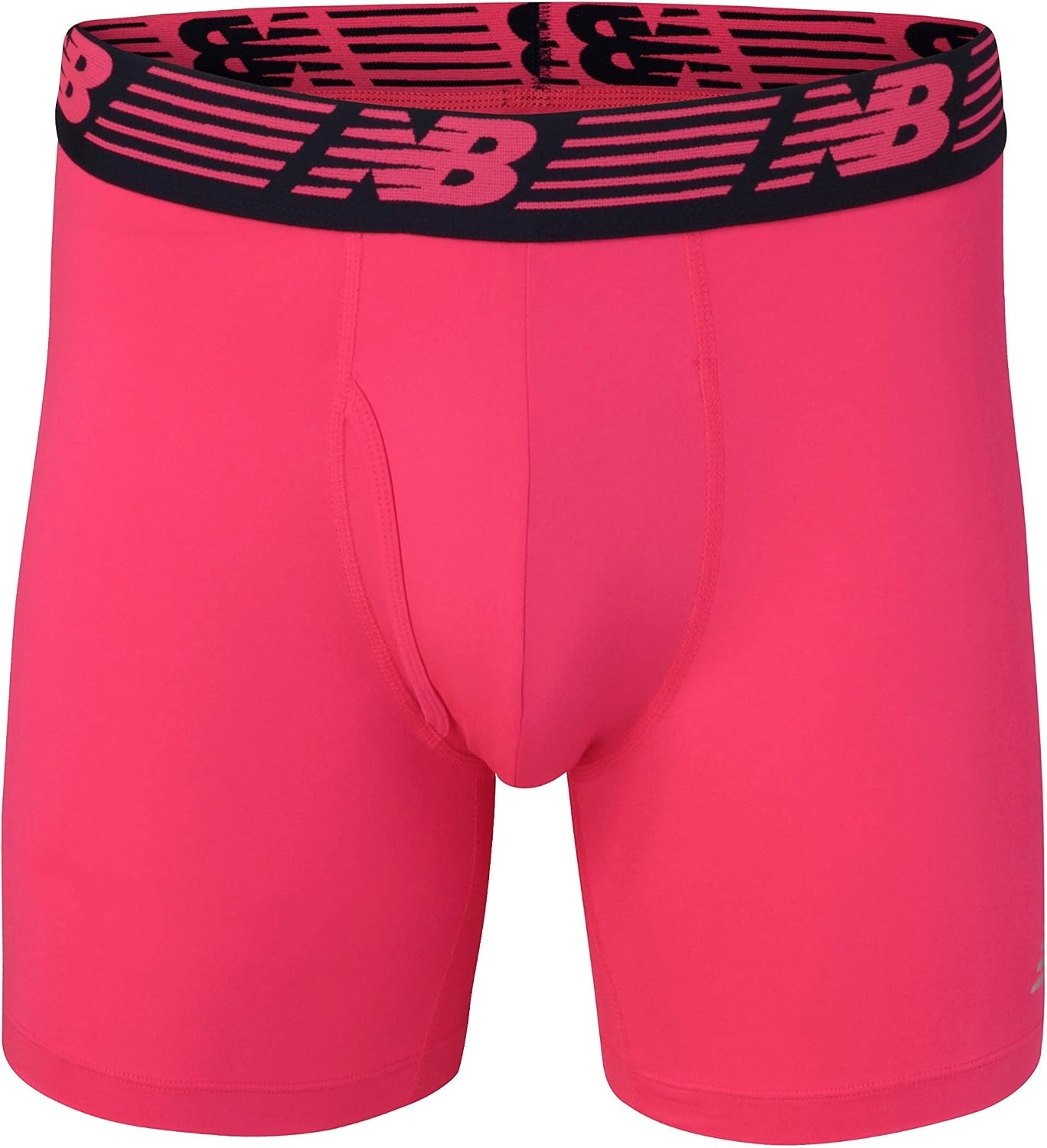 image:imageNew Balance Mens Performance Boxer Briefs with Fly Breathable Stretch Underwear Moisture Wicking Soft Waistband 3 PackPink ZingPigmentSteel