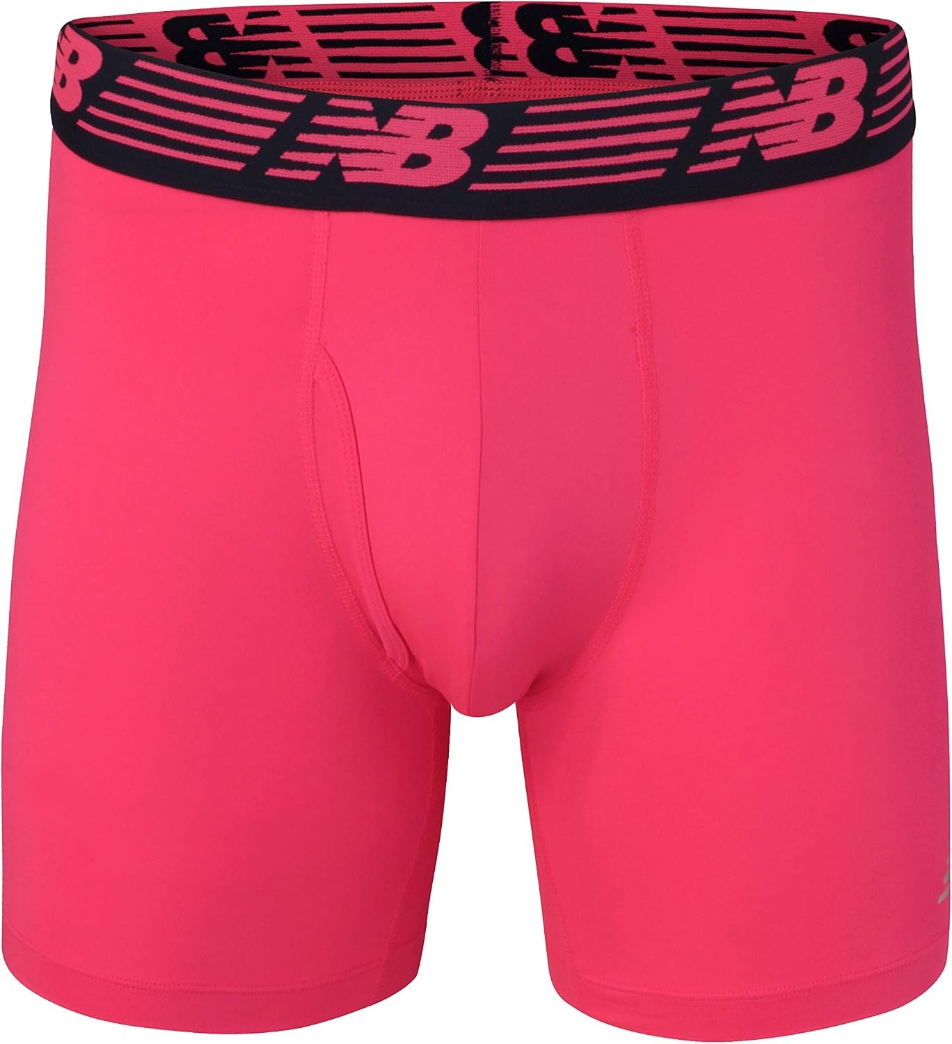 image:imageNew Balance Mens Performance Boxer Briefs with Fly Breathable Stretch Underwear Moisture Wicking Soft Waistband 3 PackPink ZingPigmentSteel