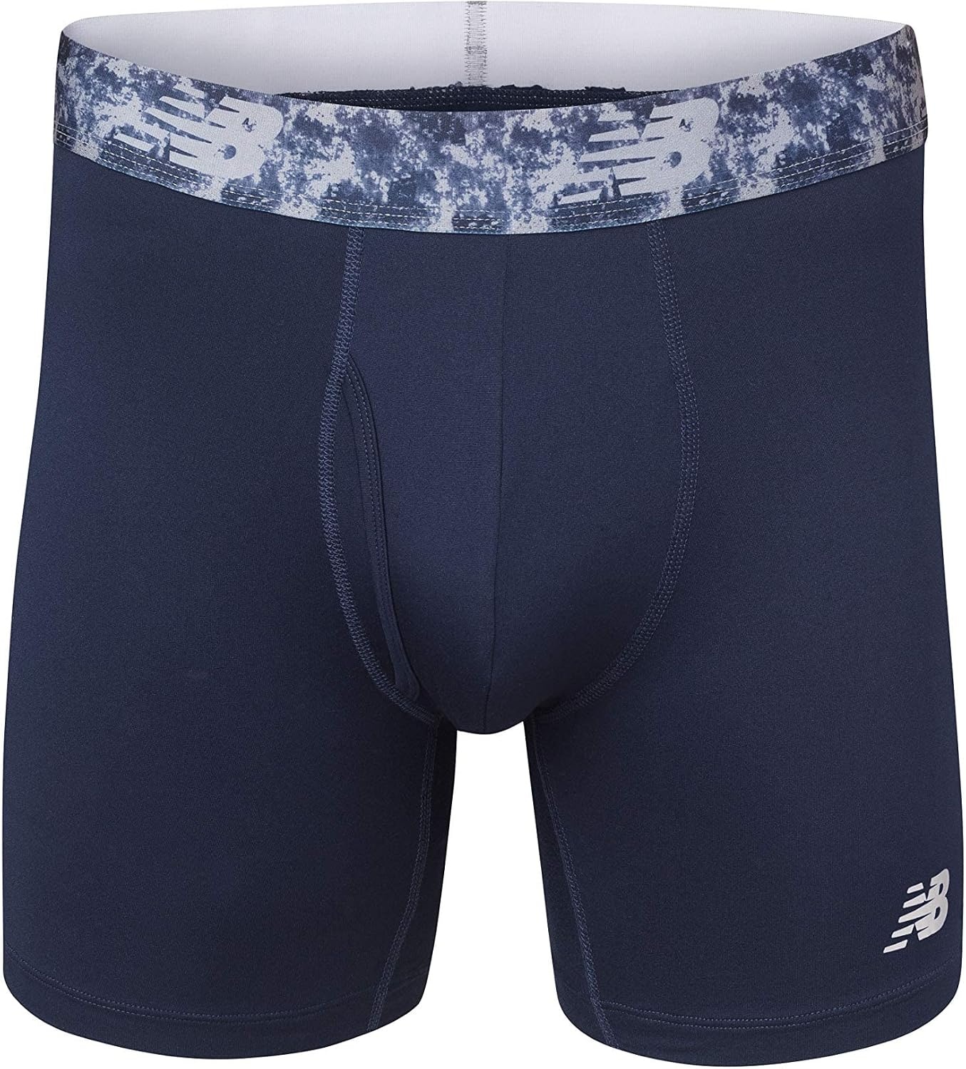image:imageNew Balance Mens Performance Boxer Briefs with Fly Breathable Stretch Underwear Moisture Wicking Soft Waistband 3 PackPrintSteelPigment