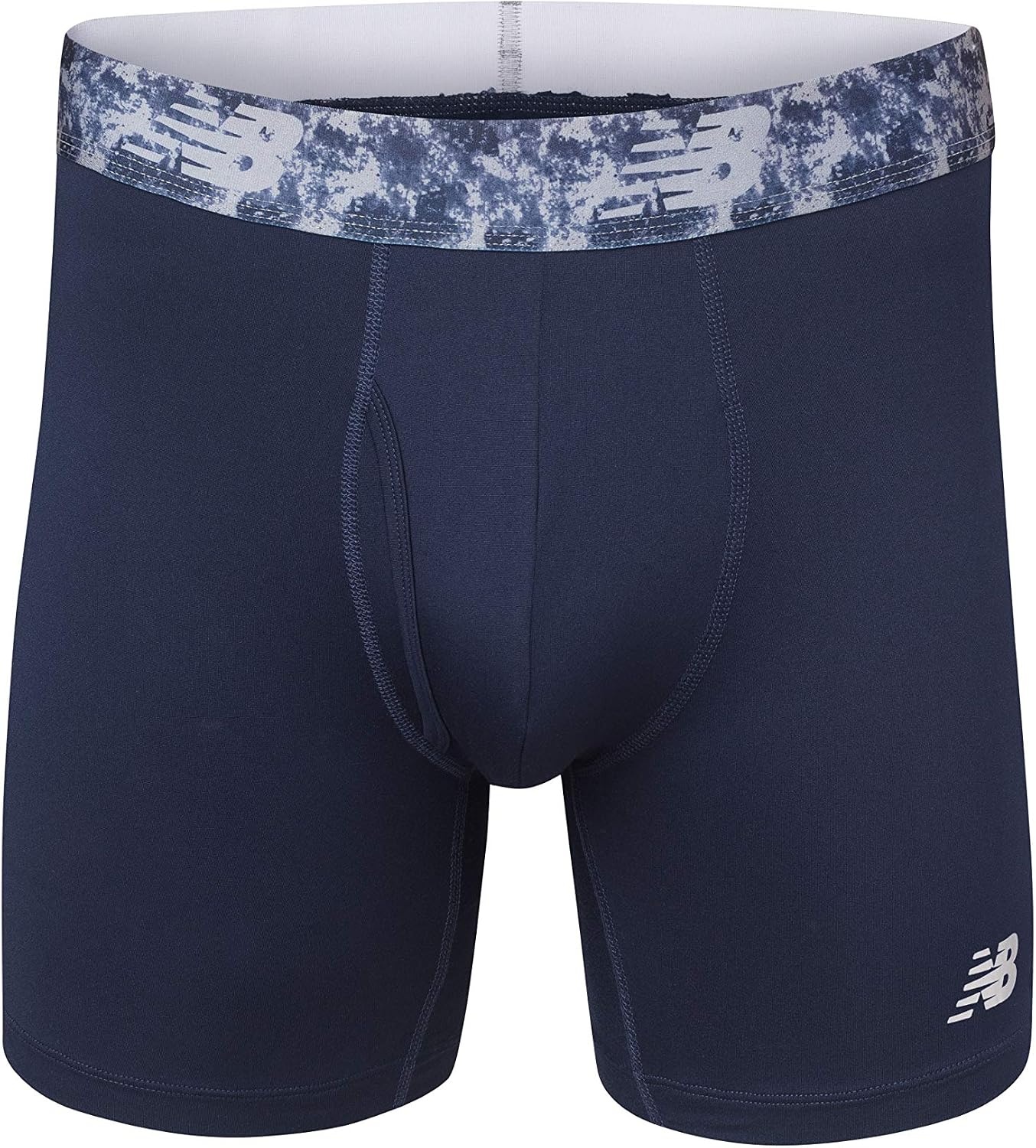 image:imageNew Balance Mens Performance Boxer Briefs with Fly Breathable Stretch Underwear Moisture Wicking Soft Waistband 3 PackPrintSteelPigment