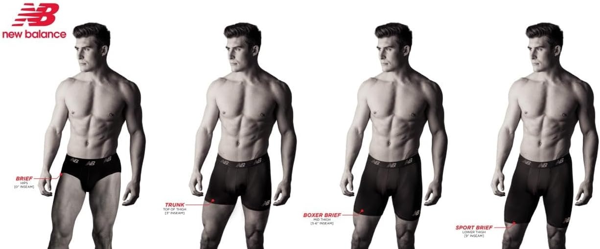 image:imageNew Balance Mens Performance Boxer Briefs with Fly Breathable Stretch Underwear Moisture Wicking Soft Waistband 3 PackTeam RedBlackTeam Red Viper