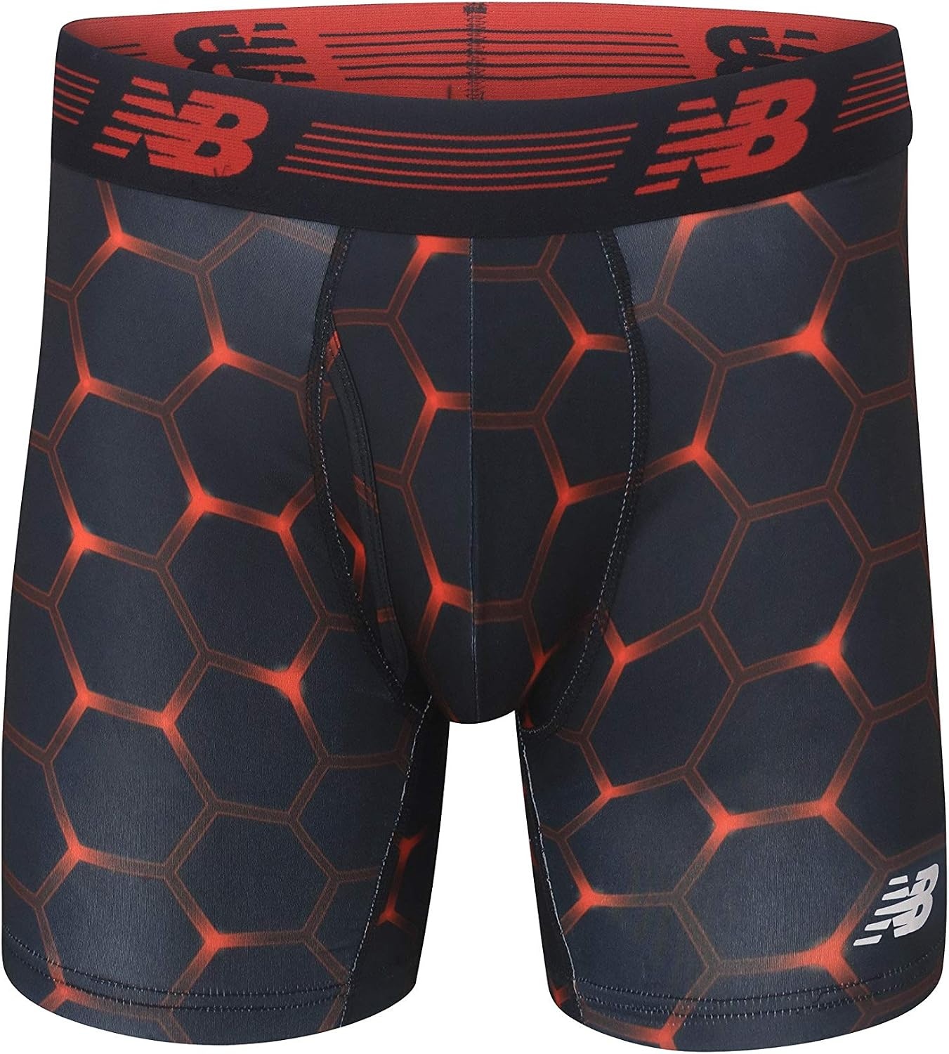 image:imageNew Balance Mens Performance Boxer Briefs with Fly Breathable Stretch Underwear Moisture Wicking Soft Waistband 3 PackTeam RedBlackTeam Red Viper