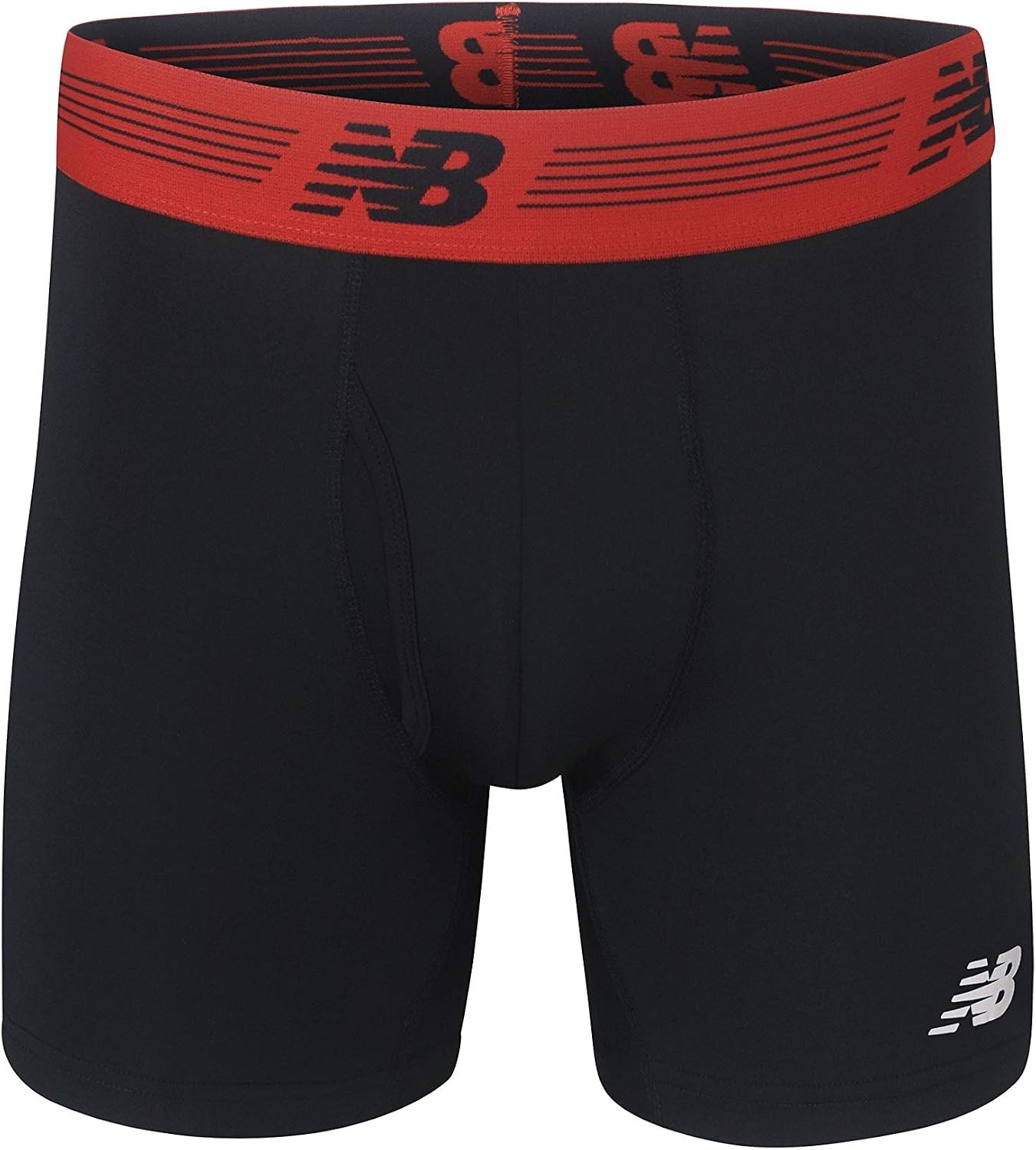image:imageNew Balance Mens Performance Boxer Briefs with Fly Breathable Stretch Underwear Moisture Wicking Soft Waistband 3 PackTeam RedBlackTeam Red Viper