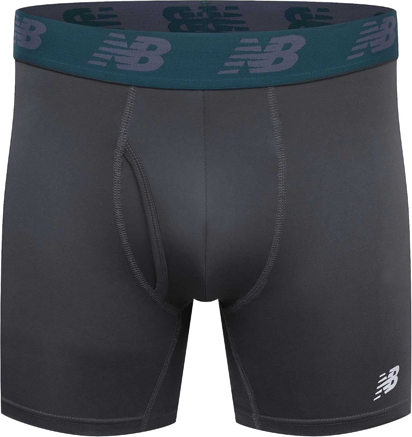 image:imageNew Balance Mens Performance Boxer Briefs with Fly Breathable Stretch Underwear Moisture Wicking Soft Waistband 3 PackTechtonic BlueDeep JadeThunder