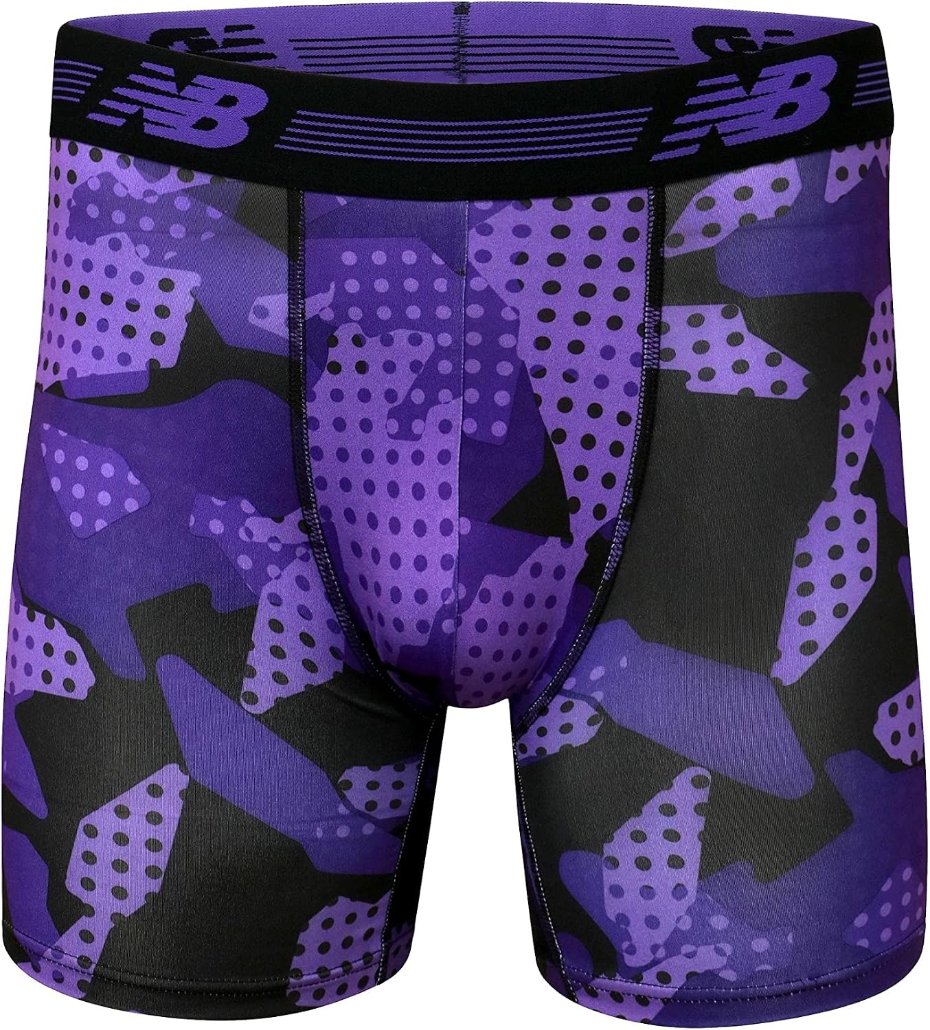 image:imageNew Balance Mens Ultra Soft Performance 6 Boxer Briefs with No Fly 3 PackBlackPigmentPrism Purple Camo