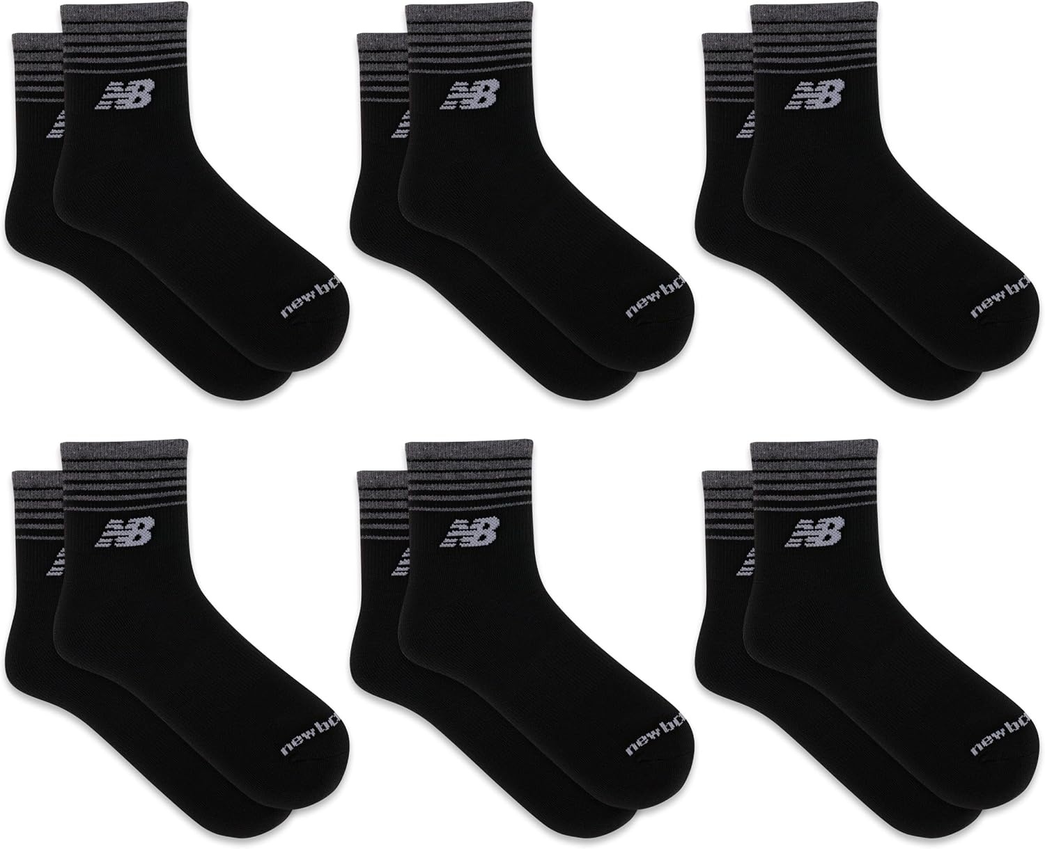 image:imageNew Balance Unisex Adult Performance Cushioned Ankle Socks 6 Pairs Moisture WickingBlack