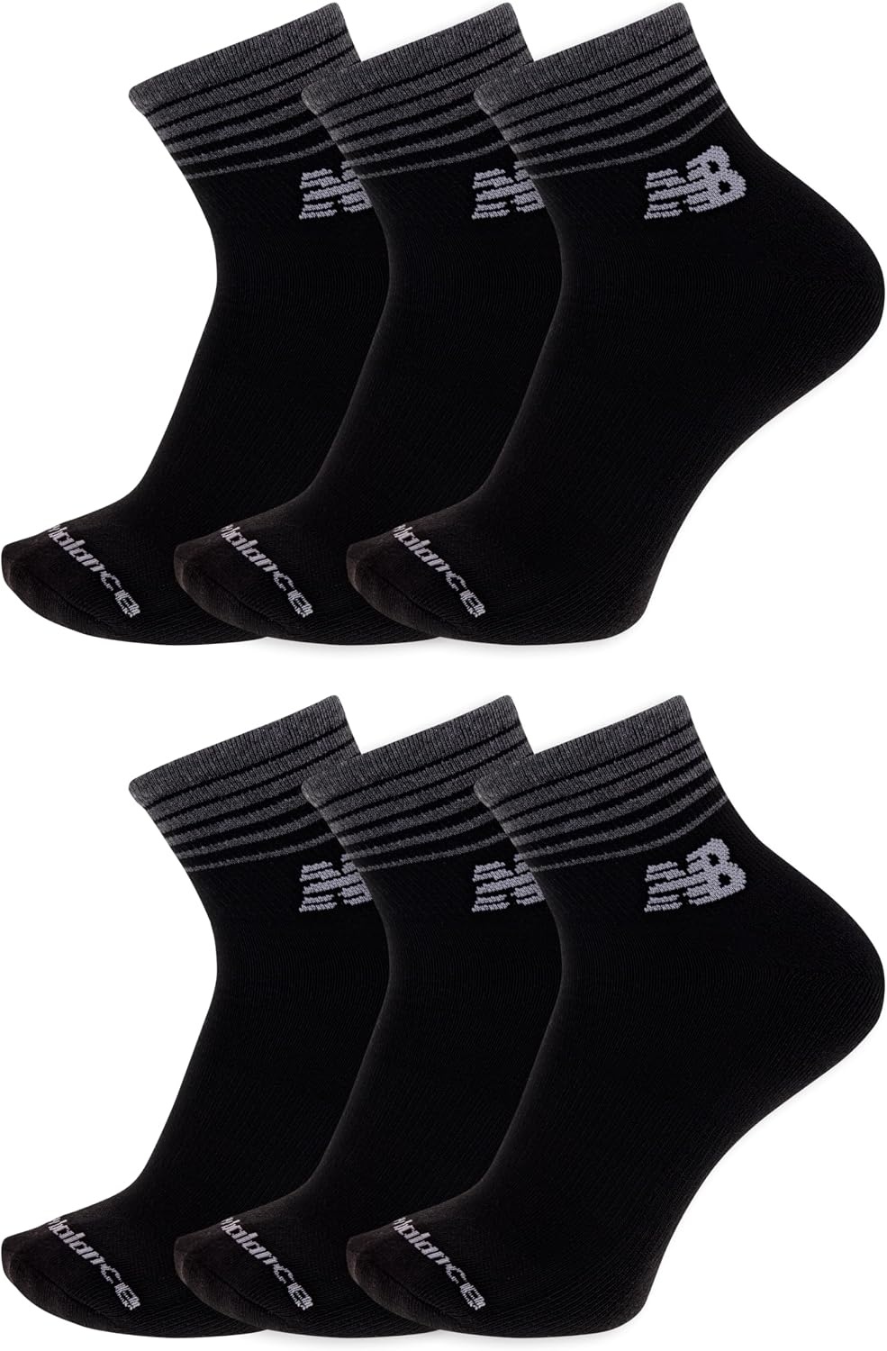 image:imageNew Balance Unisex Adult Performance Cushioned Ankle Socks 6 Pairs Moisture WickingBlack