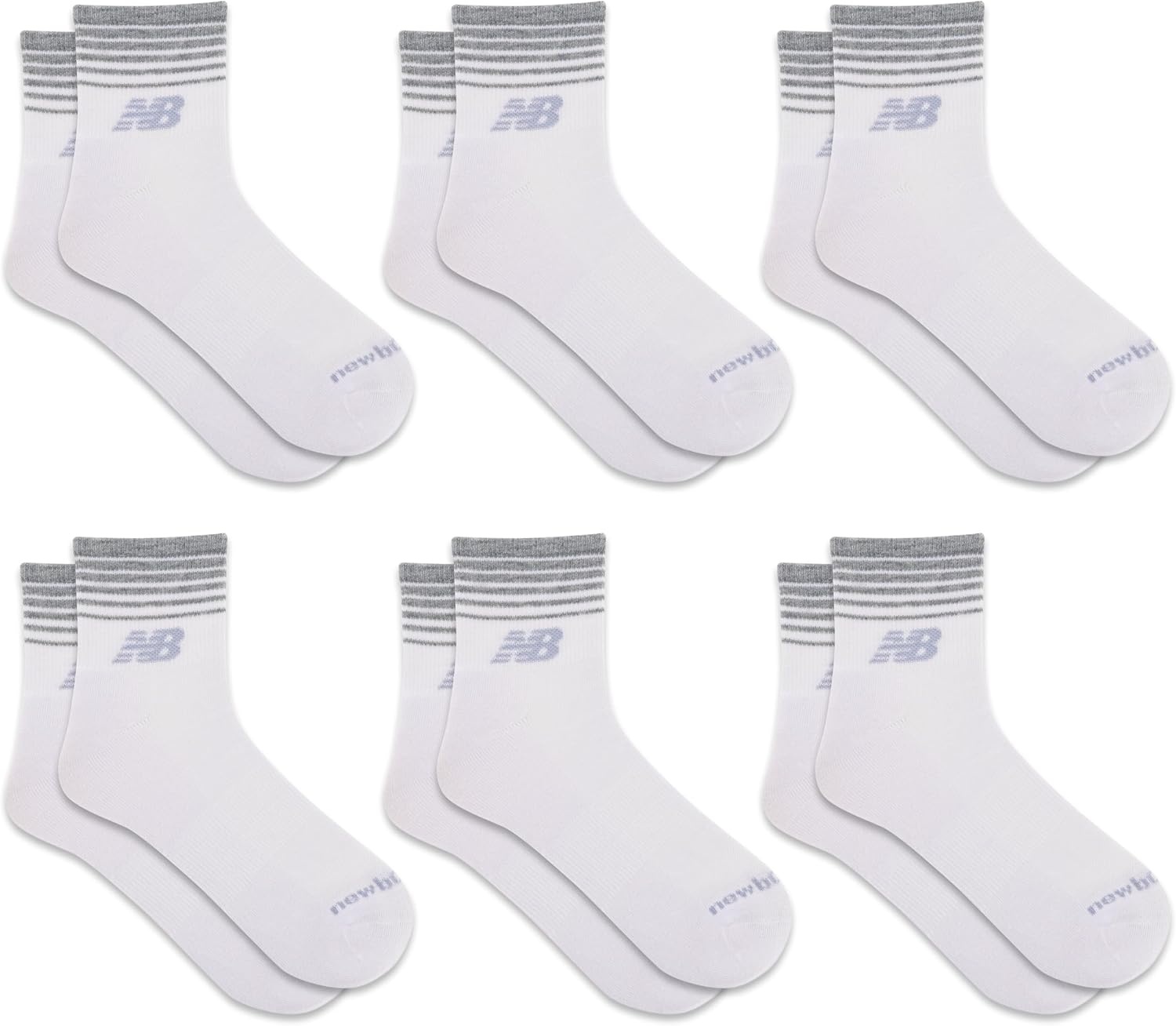 image:imageNew Balance Unisex Adult Performance Cushioned Ankle Socks 6 Pairs Moisture WickingWhite