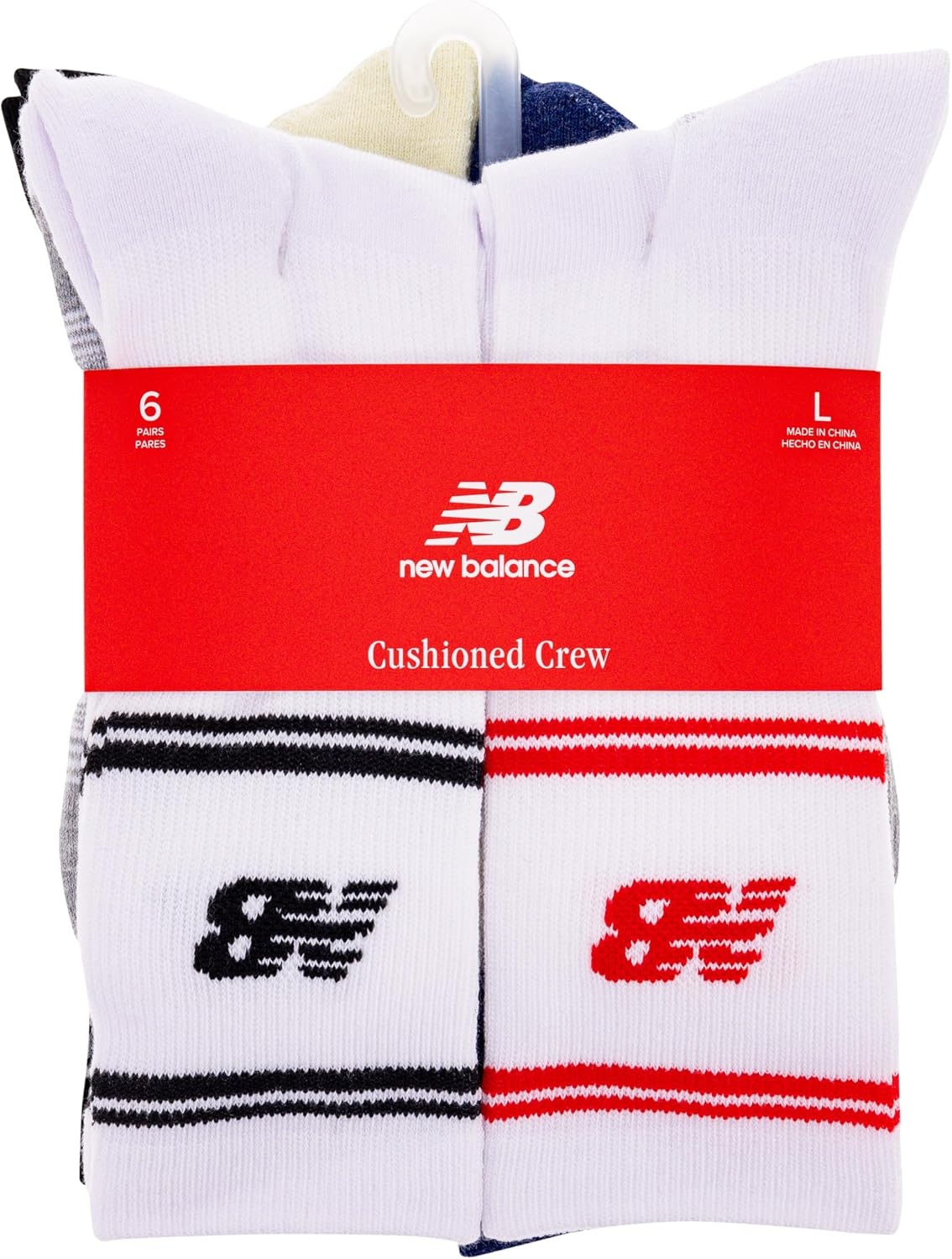 image:imageNew Balance Unisex Adult Performance Cushioned Crew Socks 6 amp 12 Pairs Moisture WickingAssorted 6 Pairs