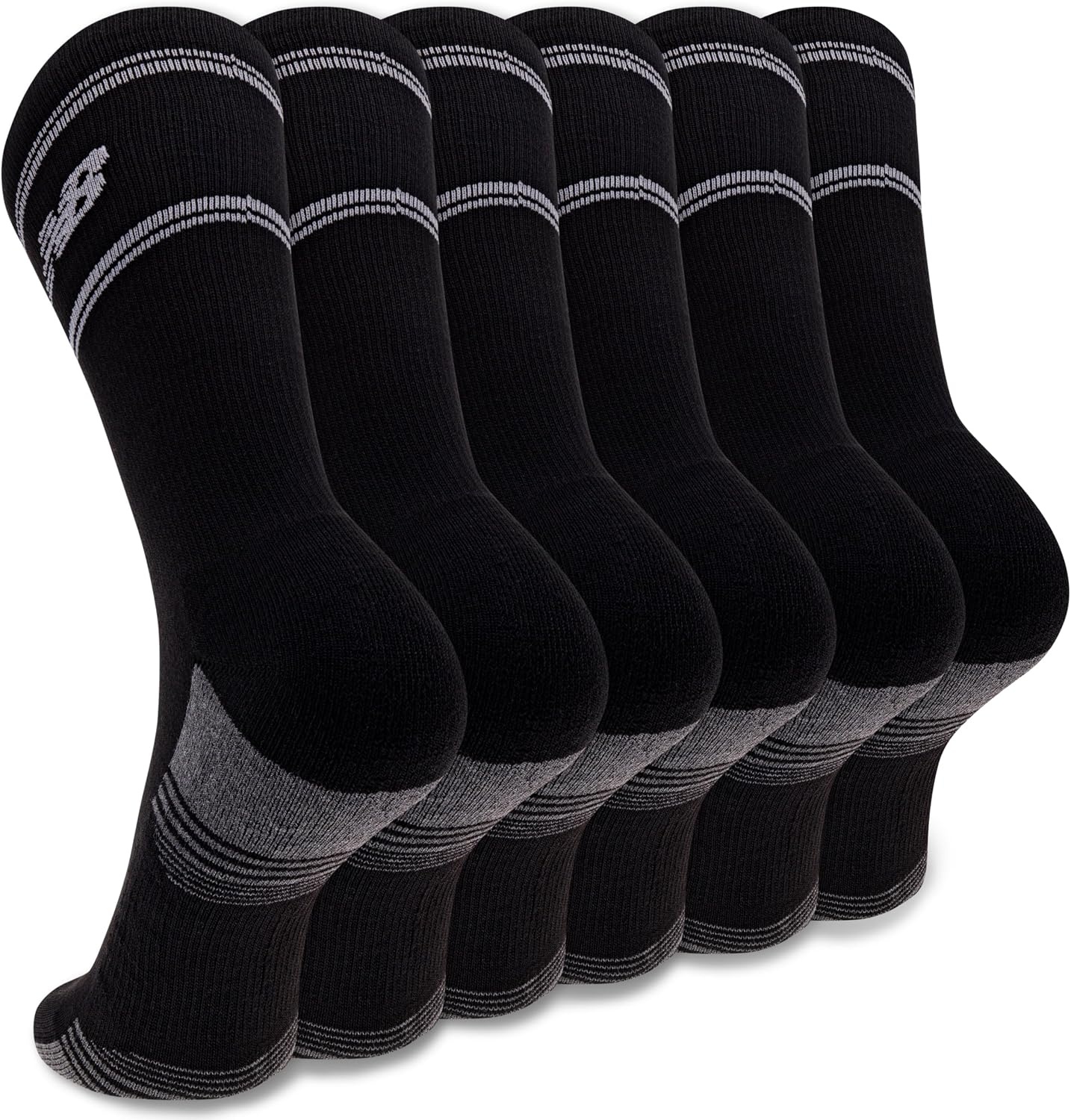 image:imageNew Balance Unisex Adult Performance Cushioned Crew Socks 6 amp 12 Pairs Moisture WickingBlack 6 Pairs