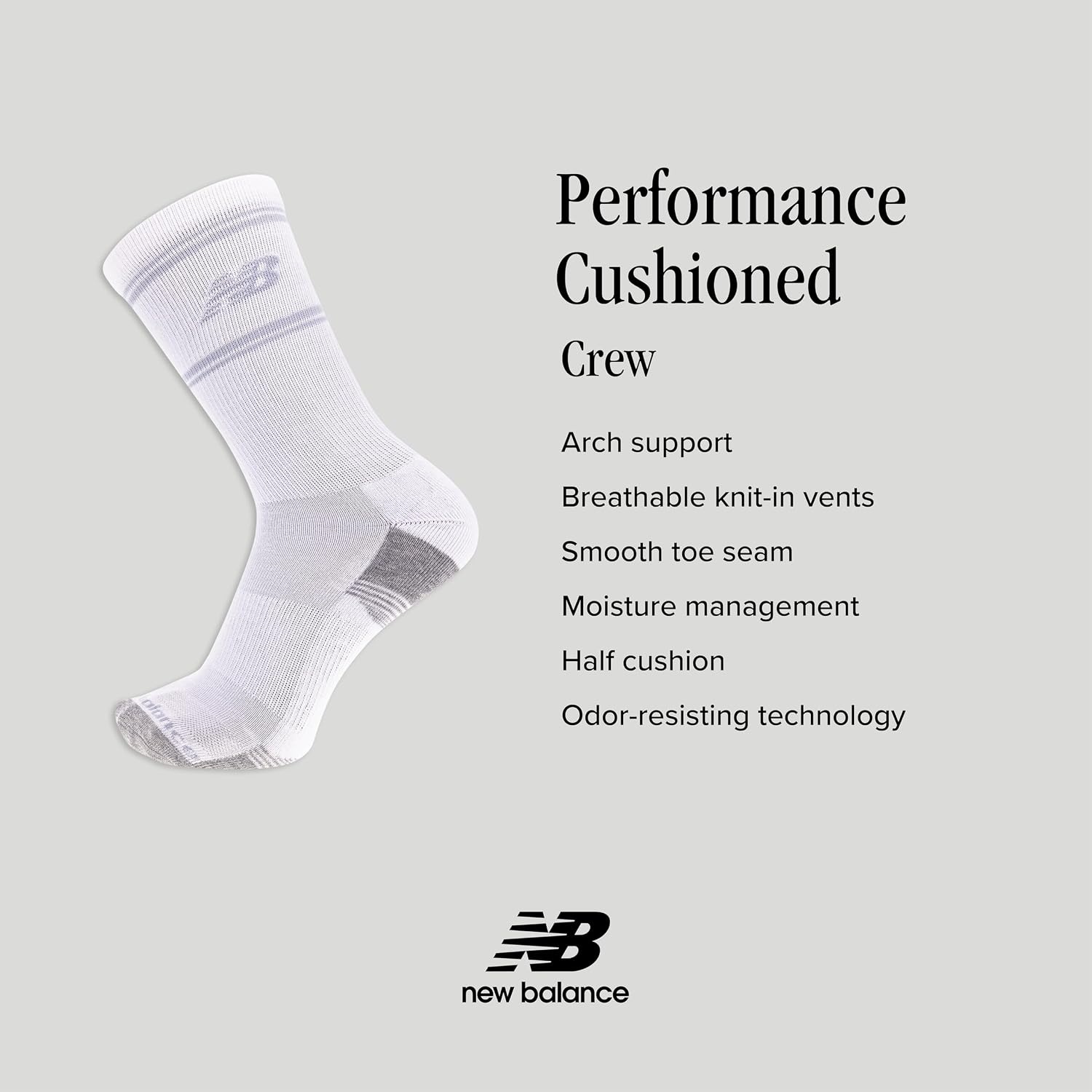 image:imageNew Balance Unisex Adult Performance Cushioned Crew Socks 6 amp 12 Pairs Moisture WickingGreen Assorted
