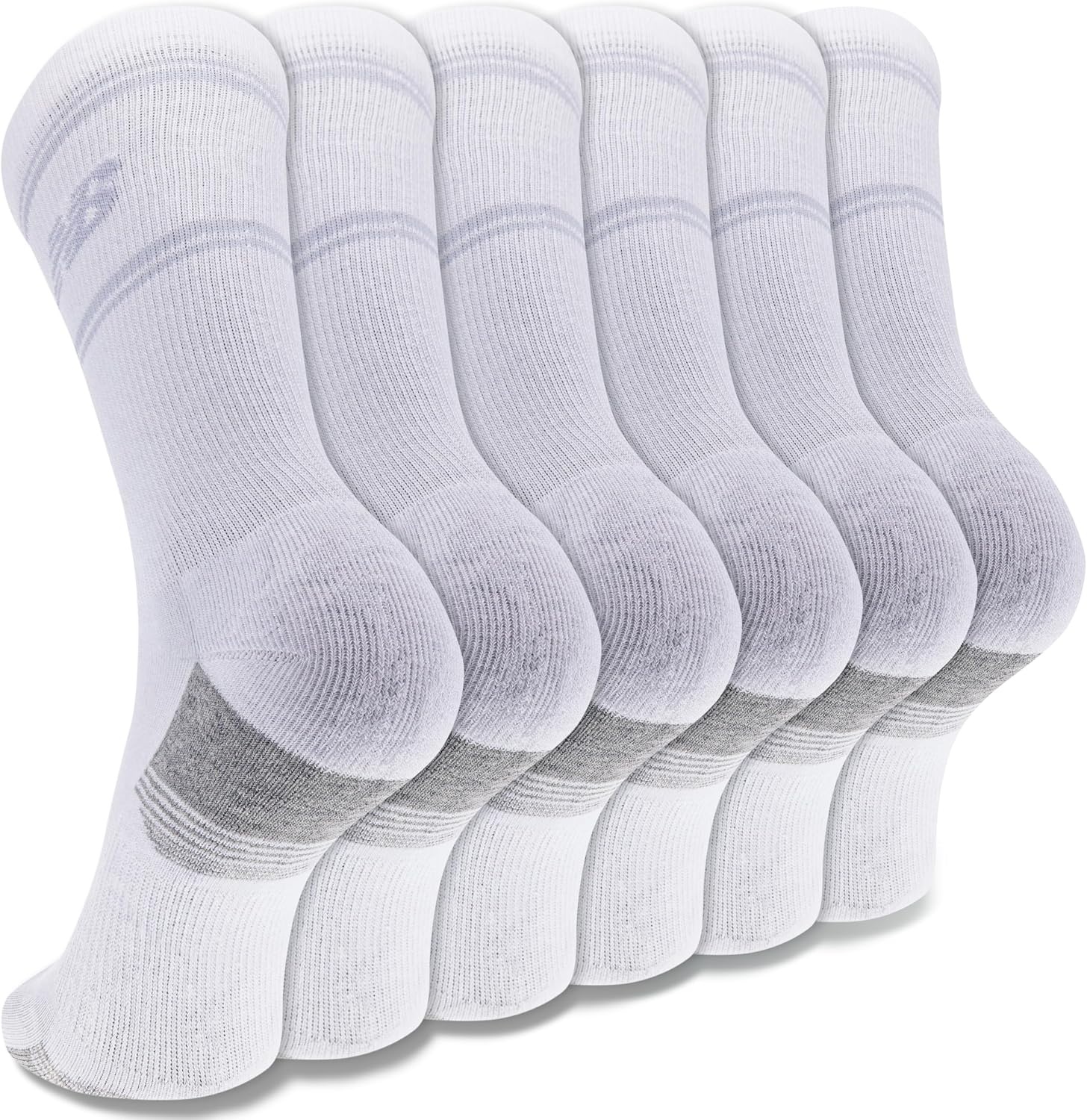 image:imageNew Balance Unisex Adult Performance Cushioned Crew Socks 6 amp 12 Pairs Moisture WickingWhite 6 Pairs