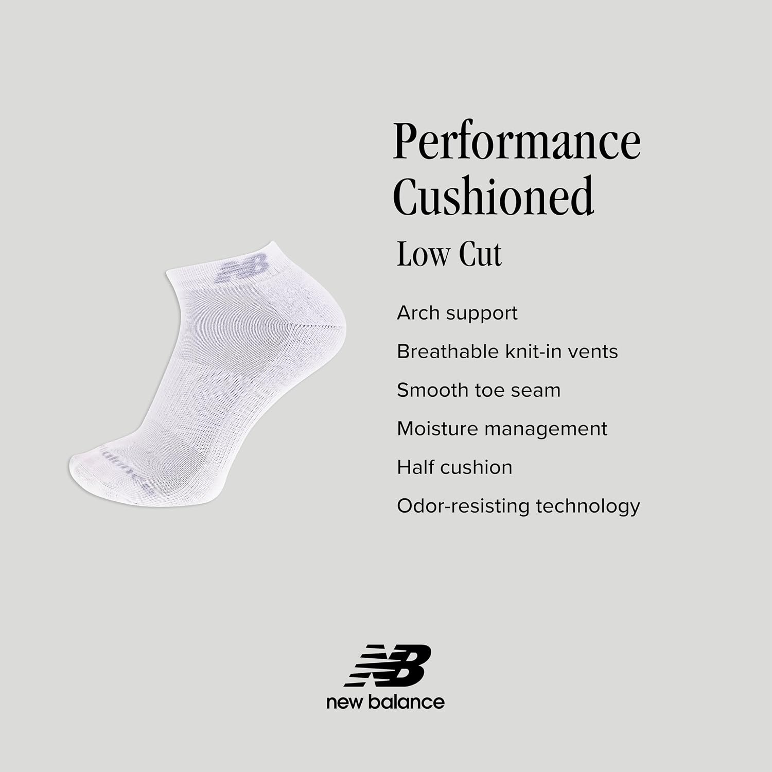 image:imageNew Balance Unisex Adult Performance Cushioned Low Cut Socks 6 amp 12 Pairs Moisture WickingBlack 6 Pairs