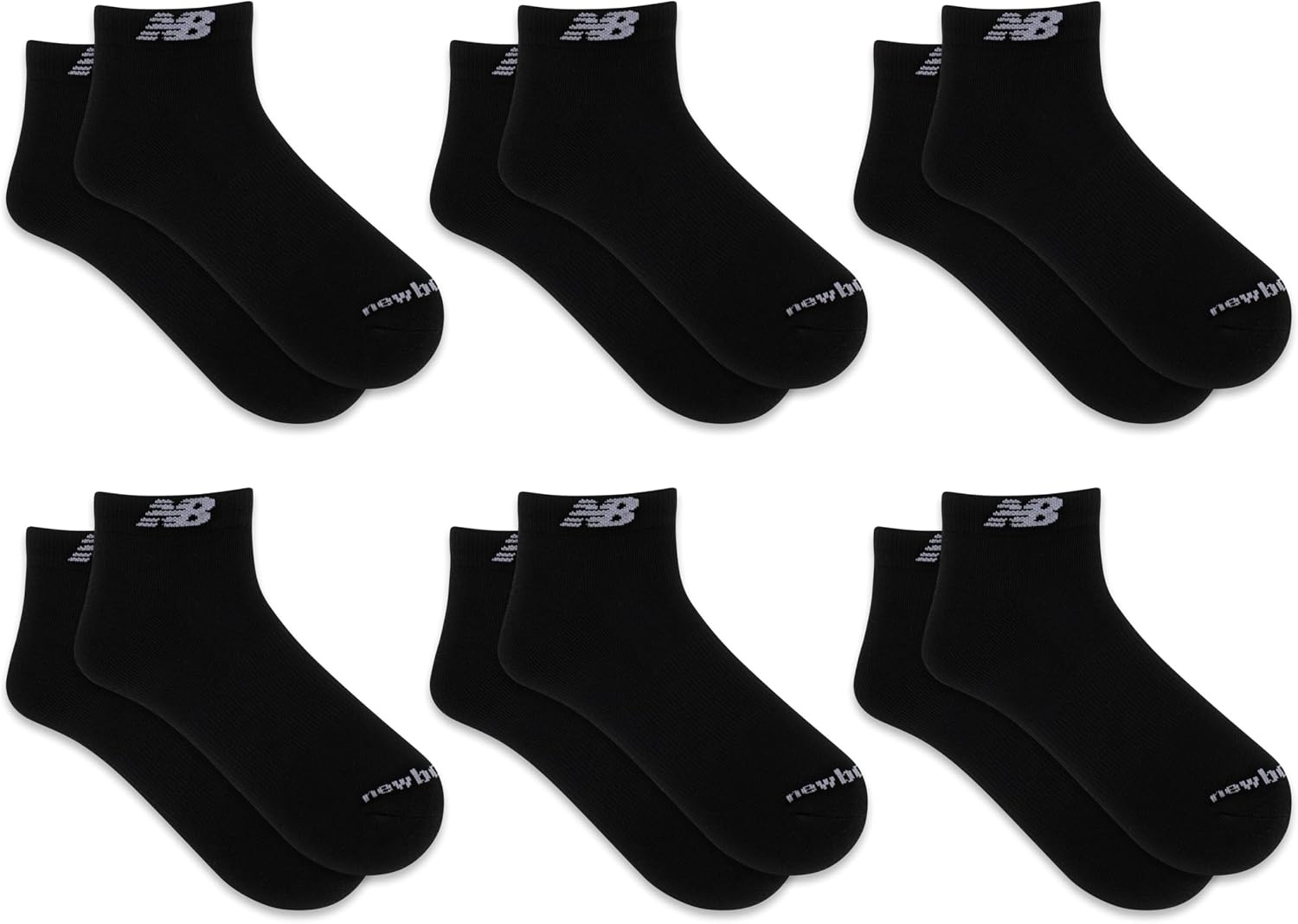 image:imageNew Balance Unisex Adult Performance Cushioned Low Cut Socks 6 amp 12 Pairs Moisture WickingBlack 6 Pairs