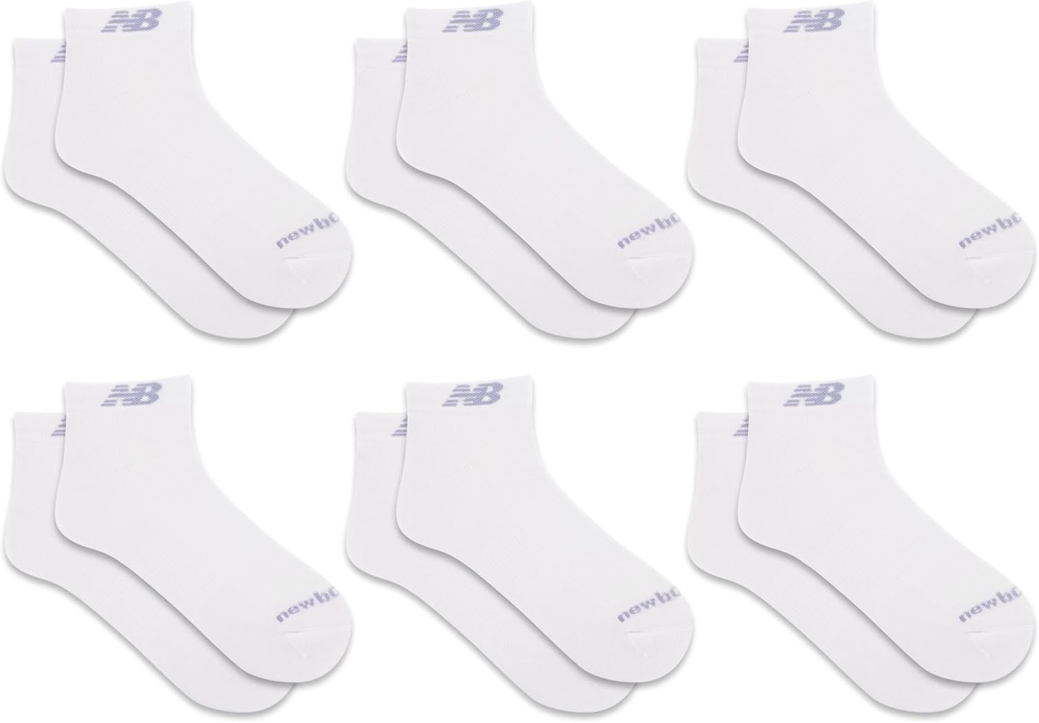image:imageNew Balance Unisex Adult Performance Cushioned Low Cut Socks 6 amp 12 Pairs Moisture WickingWhite 6 Pairs