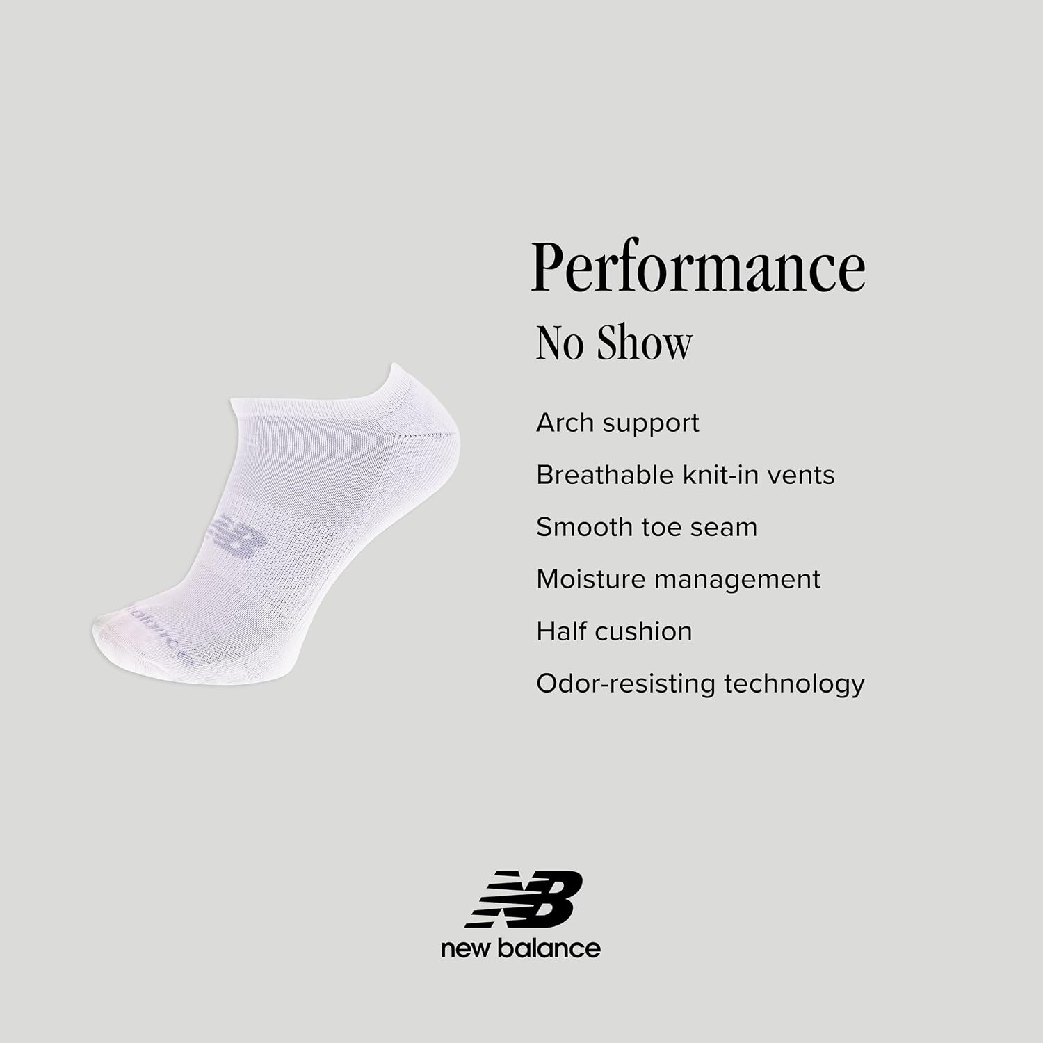 image:imageNew Balance Unisex Adult Performance Cushioned No Show Socks 6 amp 12 Pairs Moisture WickingBlack 12 Pairs