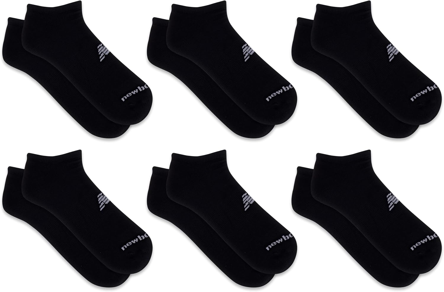image:imageNew Balance Unisex Adult Performance Cushioned No Show Socks 6 amp 12 Pairs Moisture WickingBlack 6 Pairs