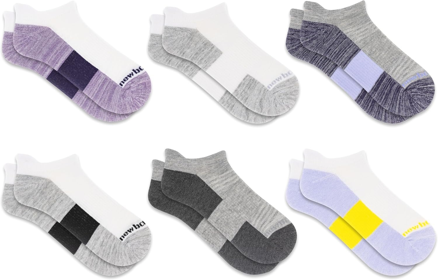 image:imageNew Balance Unisex Adult Performance Cushioned No Show Socks 6 amp 12 Pairs Moisture WickingBlack Assorted Tab 6 Pairs