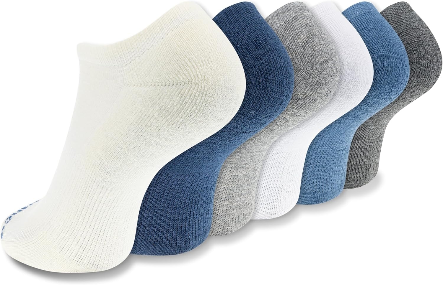 image:imageNew Balance Unisex Adult Performance Cushioned No Show Socks 6 amp 12 Pairs Moisture WickingBlue Assorted 6 Pairs