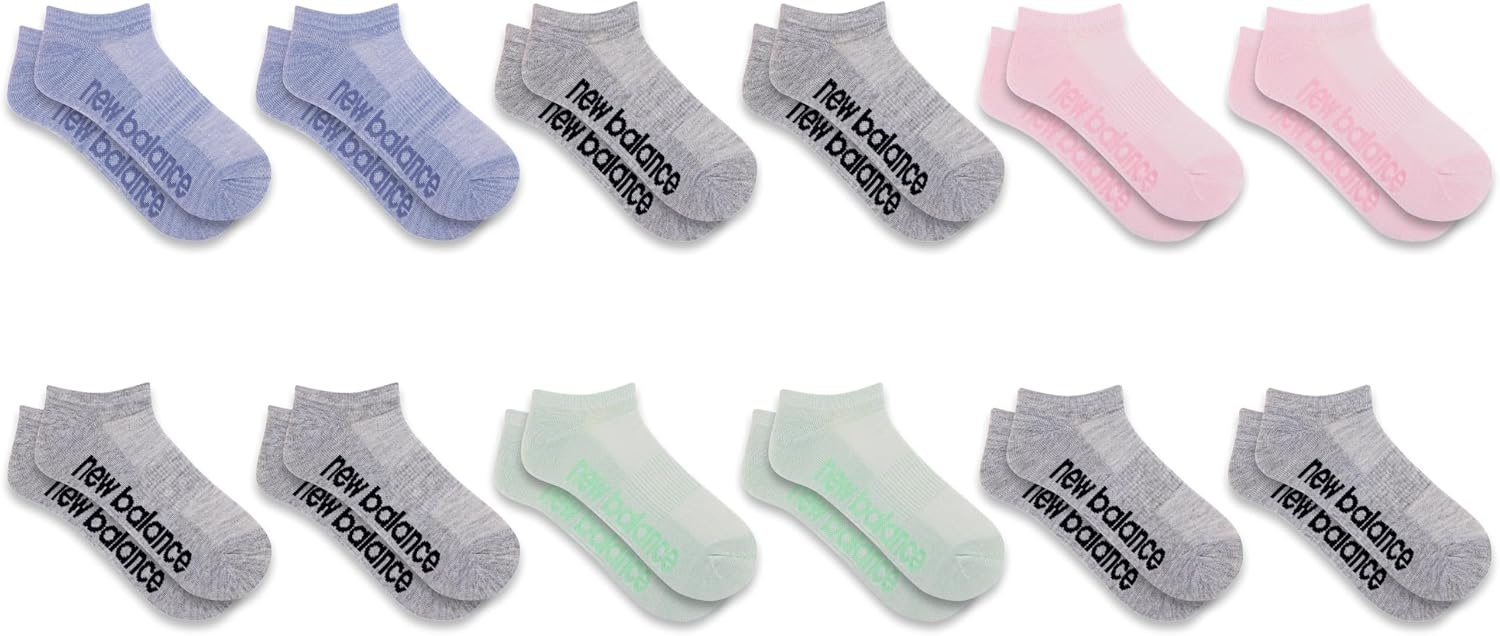 image:imageNew Balance Unisex Adult Performance Cushioned No Show Socks 6 amp 12 Pairs Moisture WickingGrey 12 Pairs