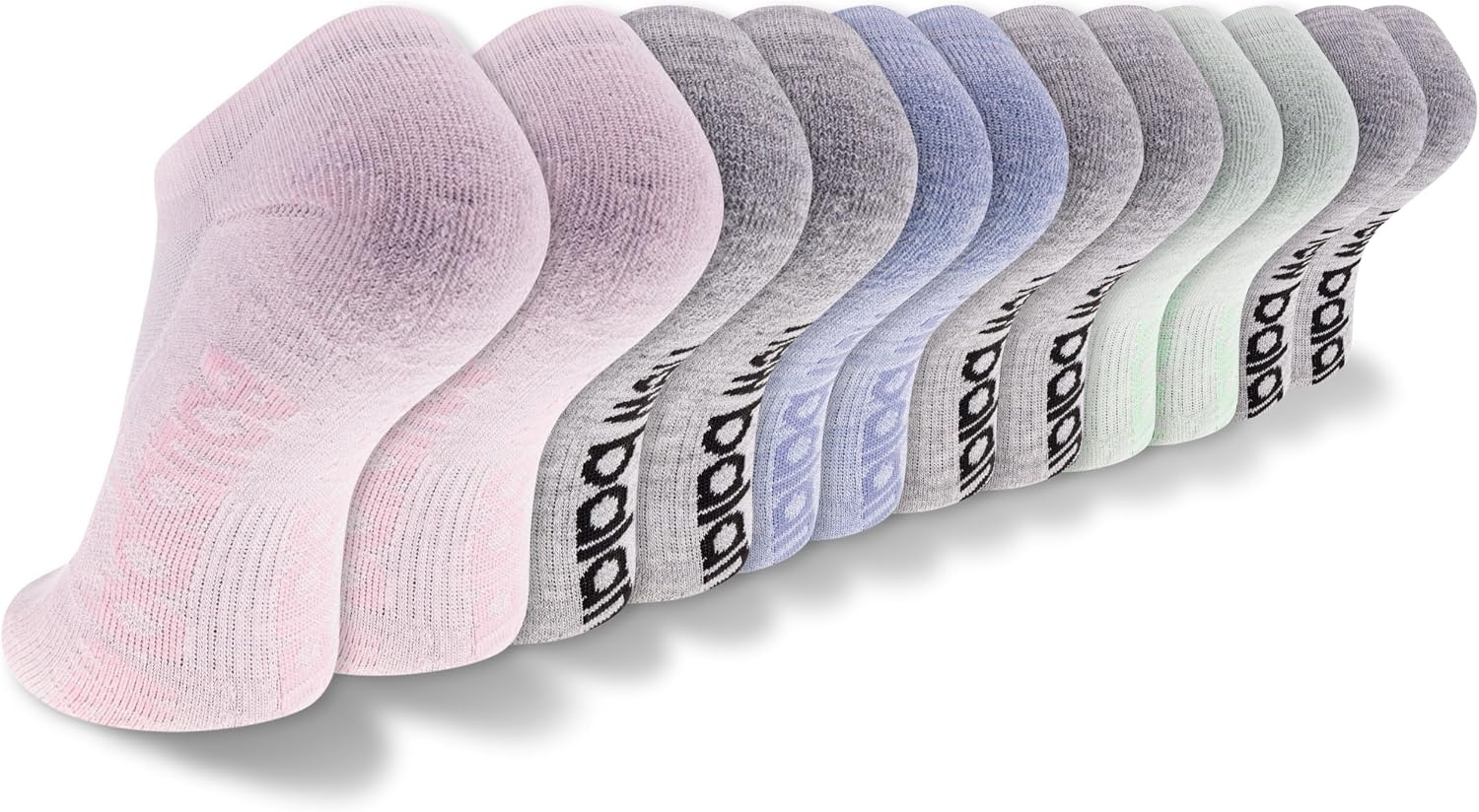 image:imageNew Balance Unisex Adult Performance Cushioned No Show Socks 6 amp 12 Pairs Moisture WickingGrey 12 Pairs