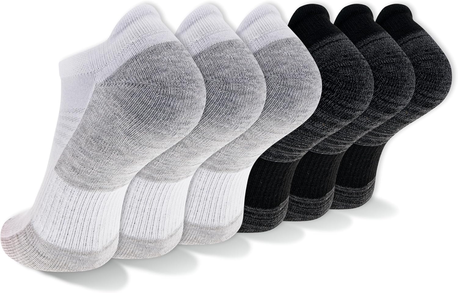 image:imageNew Balance Unisex Adult Performance Cushioned No Show Socks 6 amp 12 Pairs Moisture WickingWhite Black Assorted Tab 6 Pairs