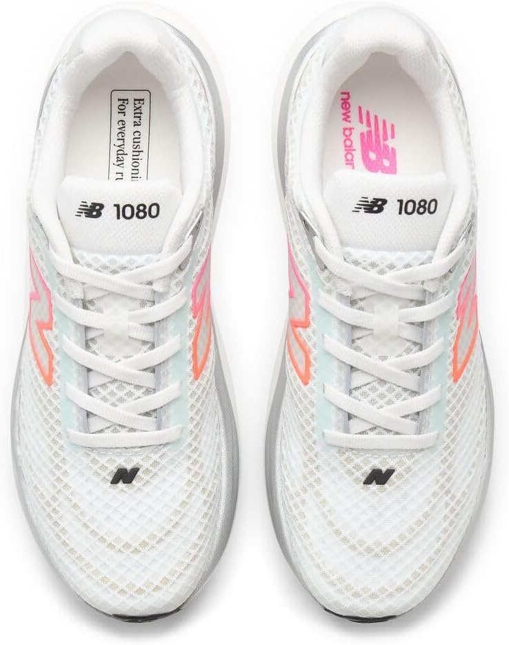 image:imageNew Balance Womens 1080 V15 Road Running ShoesNb 103 WhitePink Heat