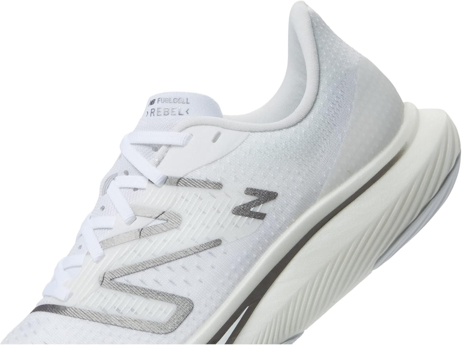 image:imageNew Balance Womens FuelCell Rebel V3Running Shoe Road Running ShoesWhiteDark Silver MetallicLight Silver Metallic