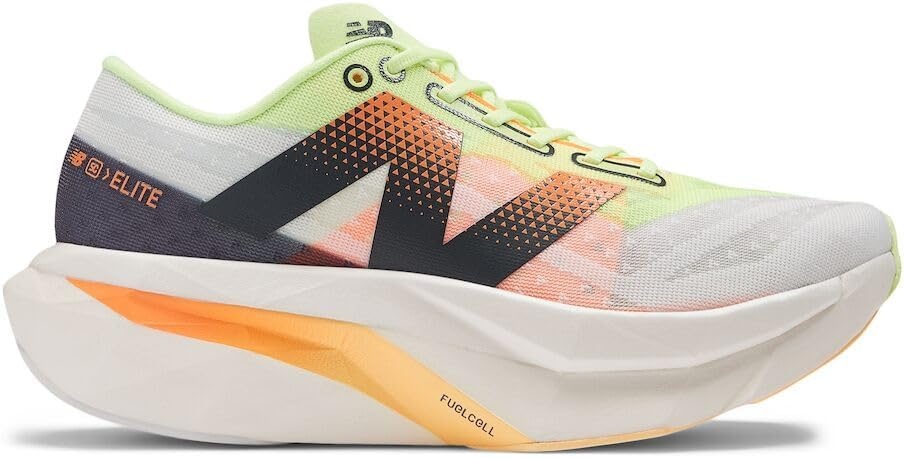 image:imageNew Balance Womens FuelCell Supercomp Elite V4 Road Running ShoesWhiteBleached Lime GloHot Mango