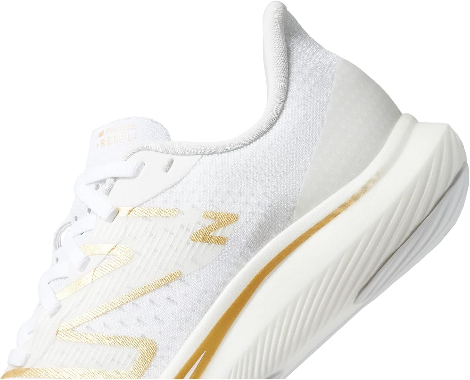 image:imageNew Balance Womens Fuelcell Rebel V3 ShoesWhiteGold MetallicLight Gold Metallic