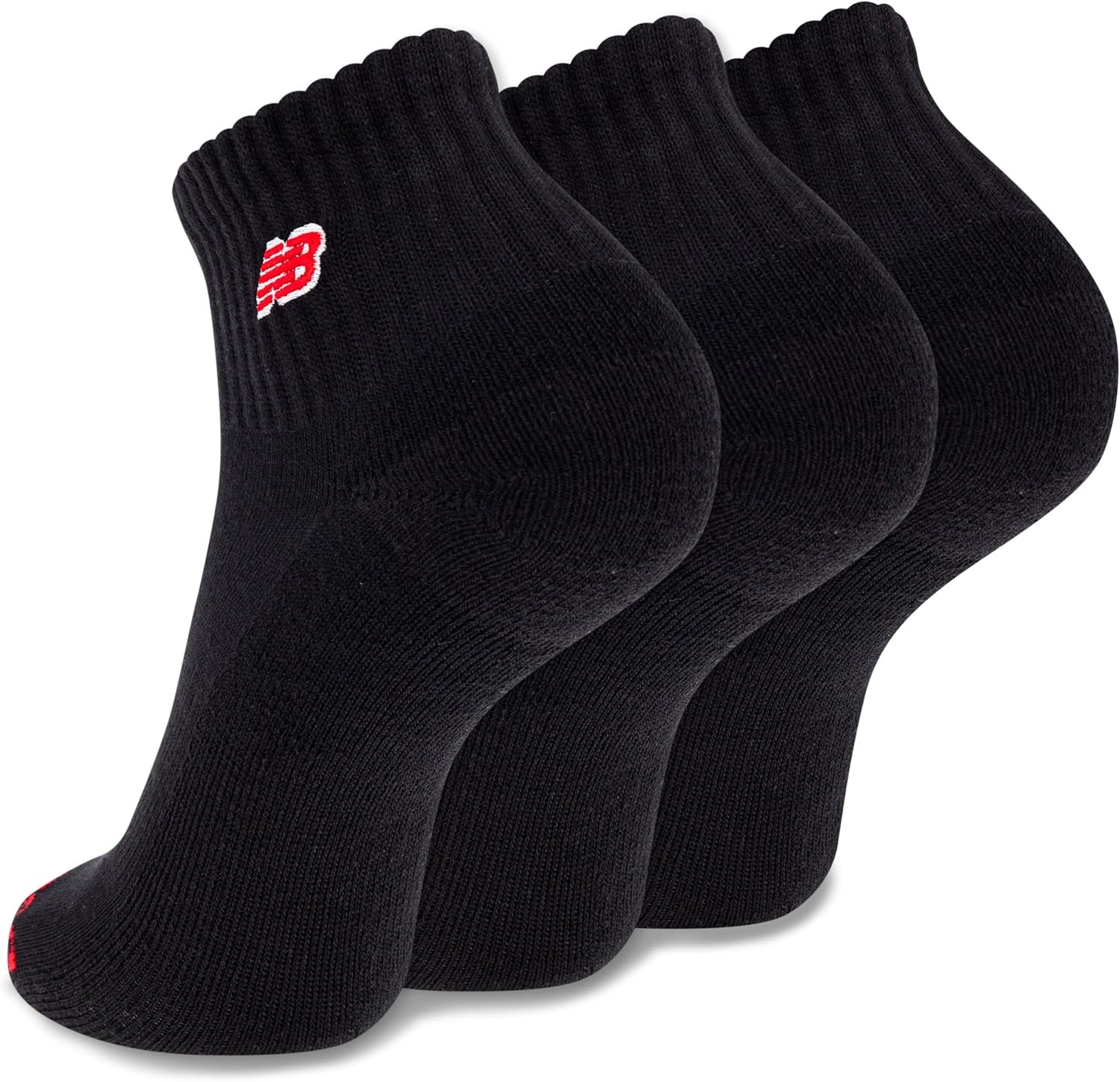 image:imageNew Balance unisexadults Mens and Womens Patch Logo Ankle Socks 3 Pairs Cushioned Moisture WickingBlack