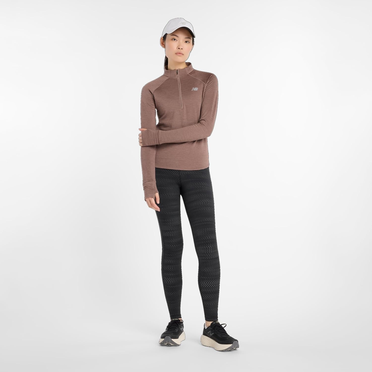 image:imageNew Balance womens Athletics Heat Grid 12 ZipEarth Shadow Heather