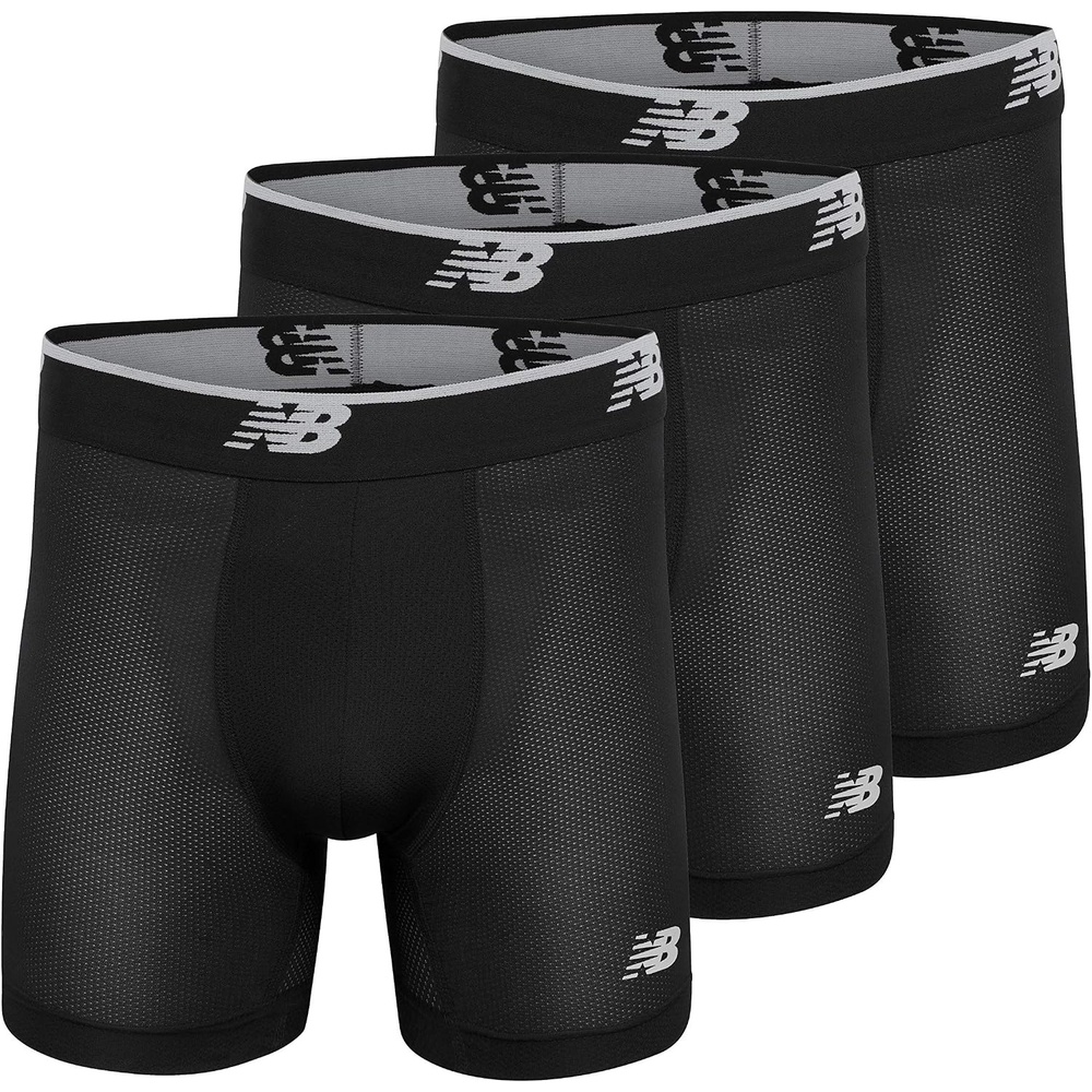image:imageNew Balance Mens Mesh 5 NoFLY Boxer Brief 4PackBlackBlackBlack