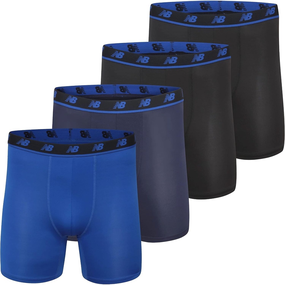 image:imageNew Balance Mens Mesh 5 NoFLY Boxer Brief 4PackBlackTeam NavyBlackTeam Royal