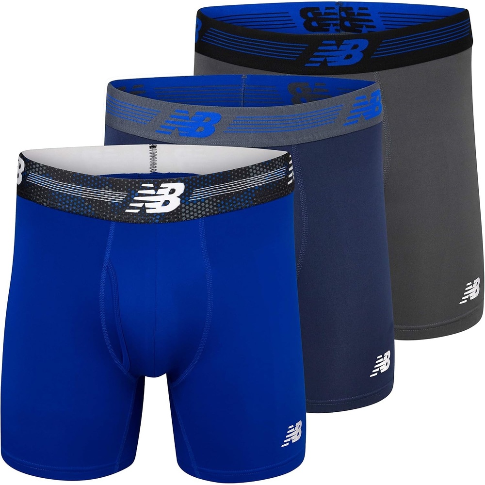 image:imageNew Balance Mens Performance Boxer Briefs with Fly Breathable Stretch Underwear Moisture Wicking Soft Waistband 3 PackOrcaPigmentTeam Royal