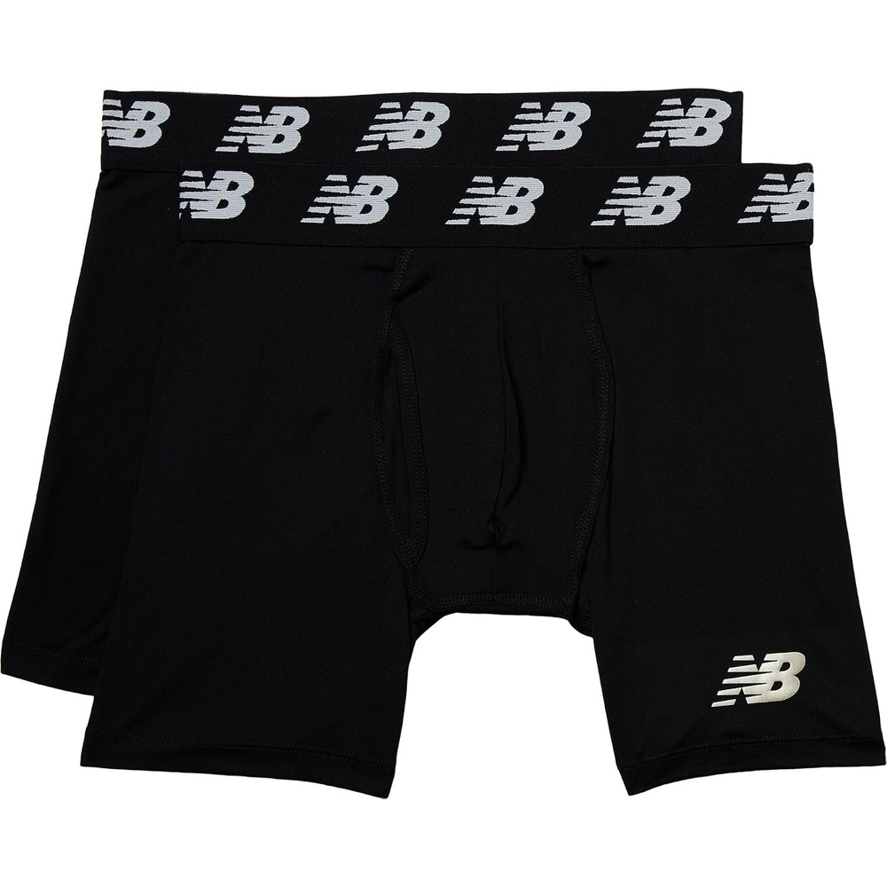 image:imageNew Balance Mens Premium Performance 6 Boxer Brief Underwear Pack of 2BlackBlack