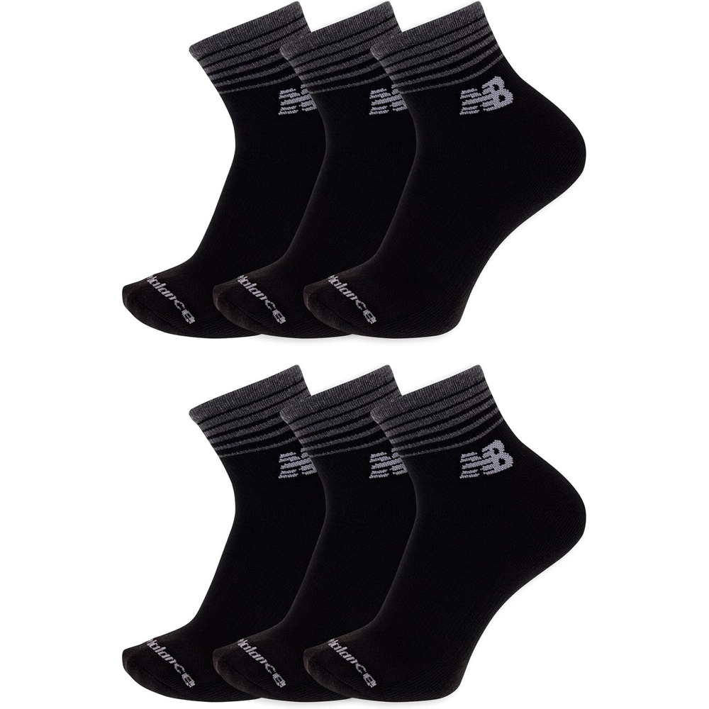 image:imageNew Balance Unisex Adult Performance Cushioned Ankle Socks 6 Pairs Moisture WickingBlack