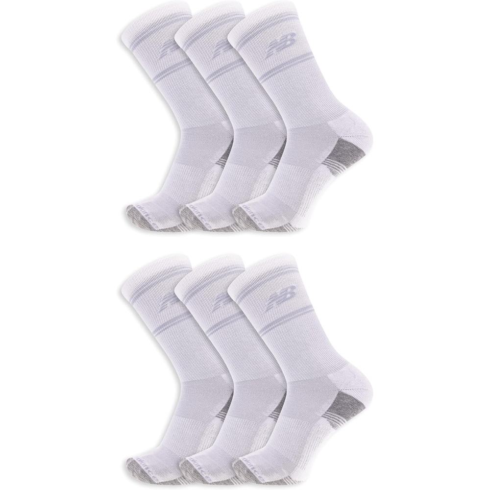 image:imageNew Balance Unisex Adult Performance Cushioned Crew Socks 6 amp 12 Pairs Moisture WickingWhite 6 Pairs