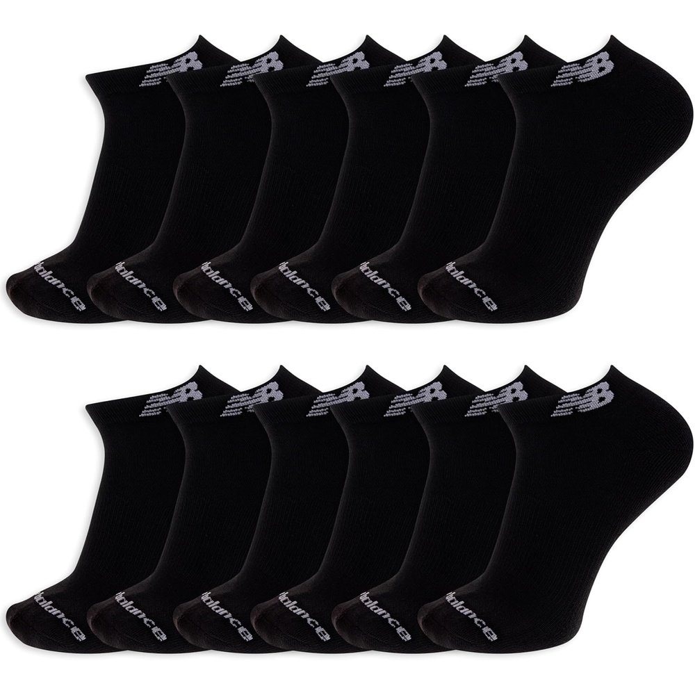 image:imageNew Balance Unisex Adult Performance Cushioned Low Cut Socks 6 amp 12 Pairs Moisture WickingBlack 12 Pairs
